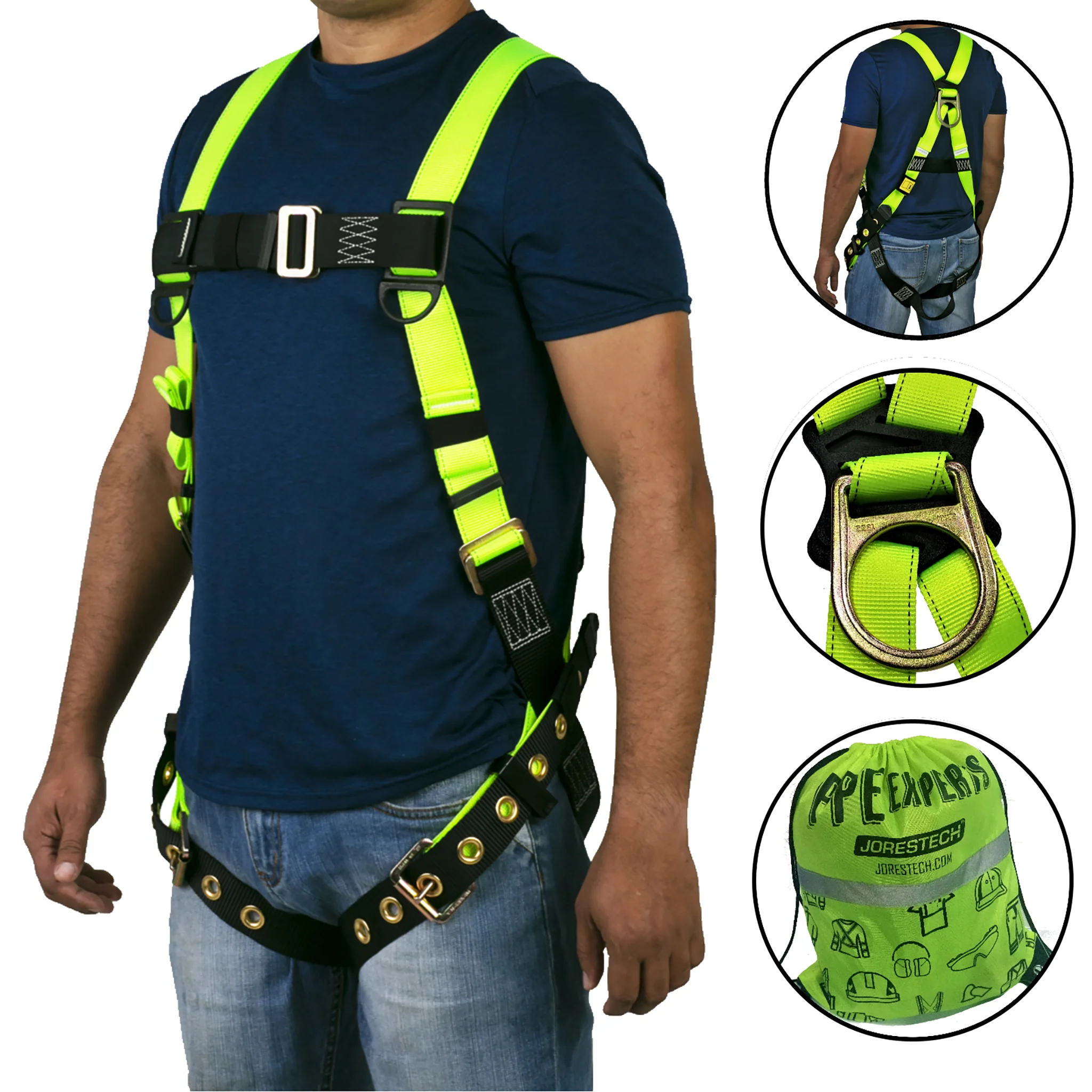 1D Fall Protection Safety Body Harness with Grommets - Image 3