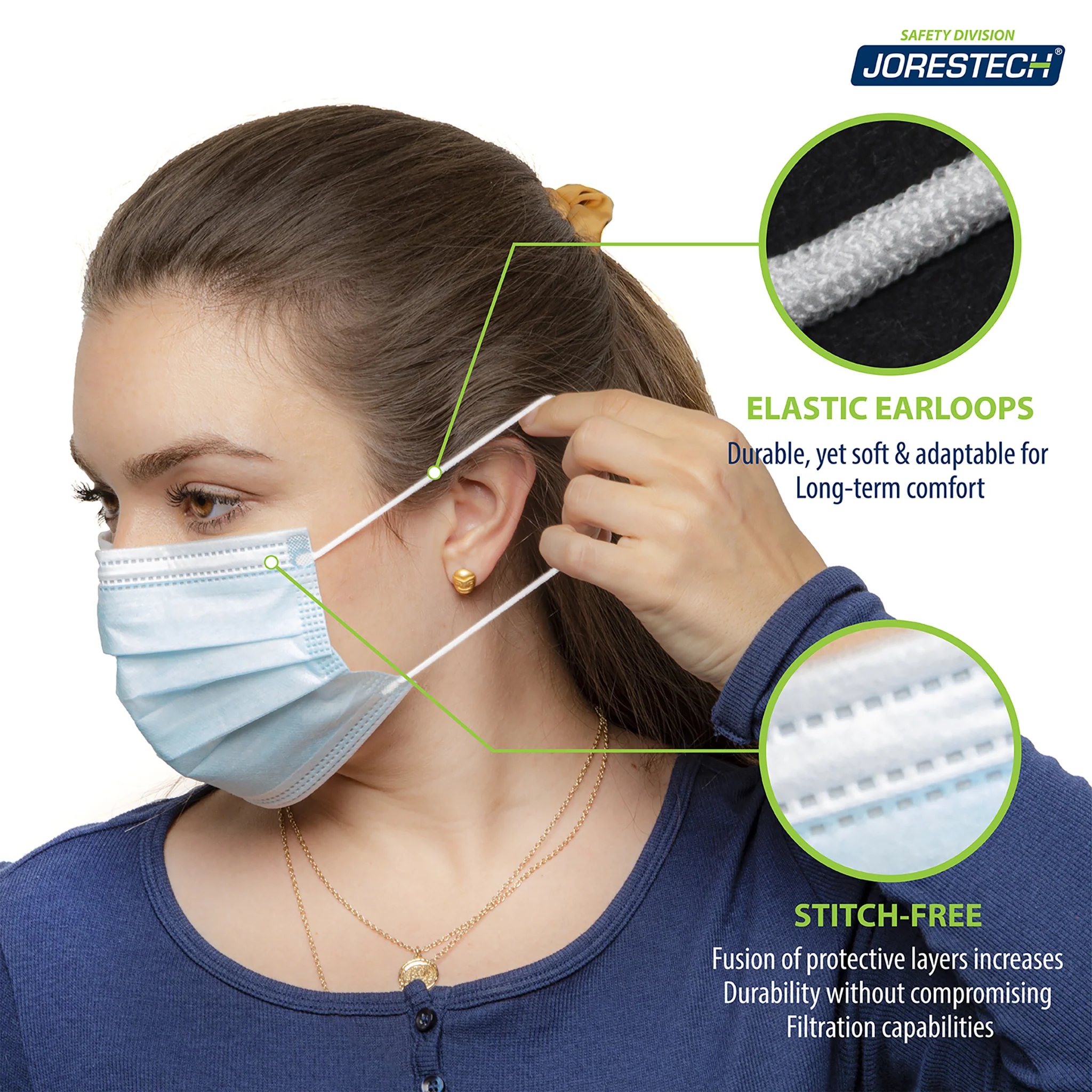 3-Layer Disposable Face Masks – Pack of 50 - Image 3