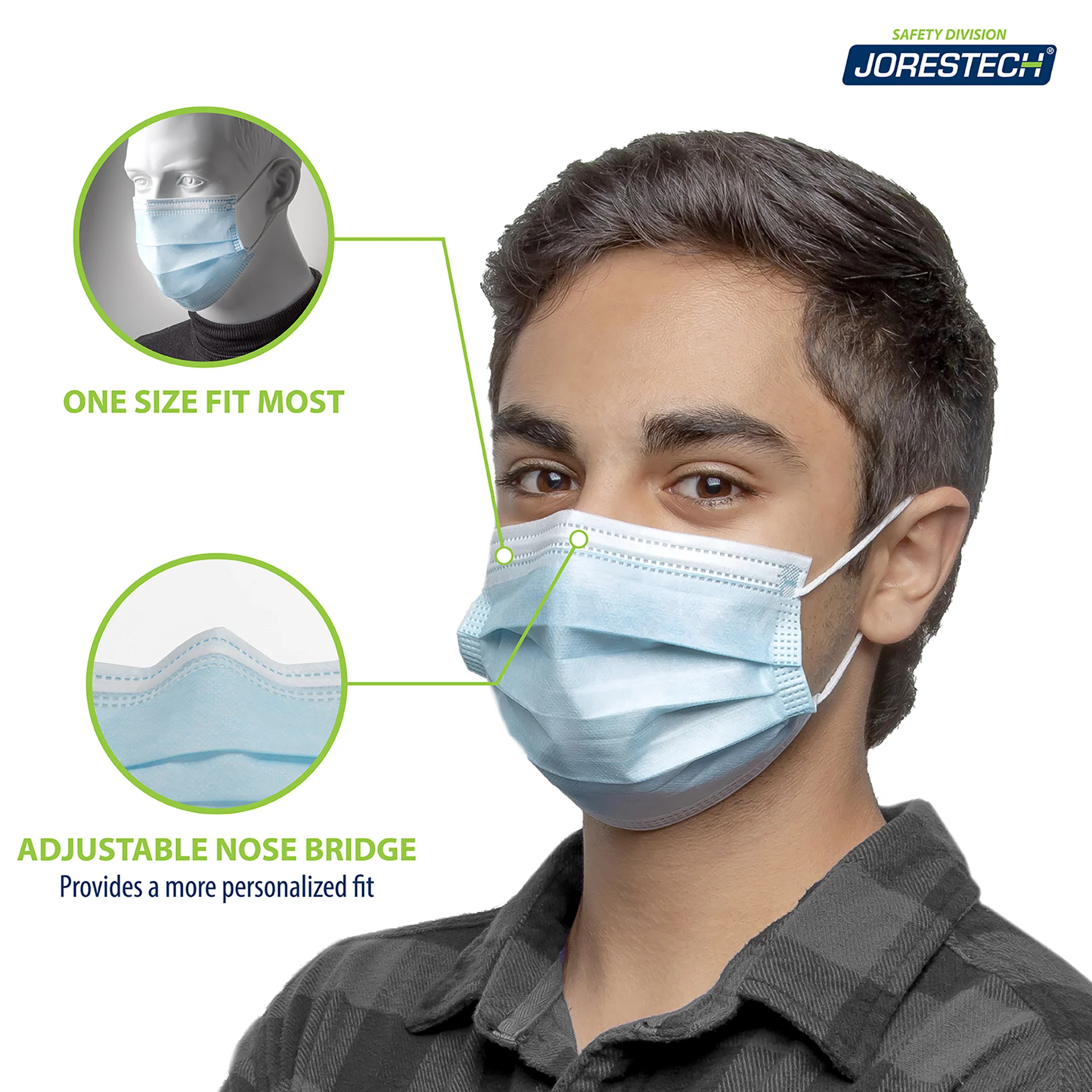 3-Layer Disposable Face Masks – Pack of 50 - Image 4