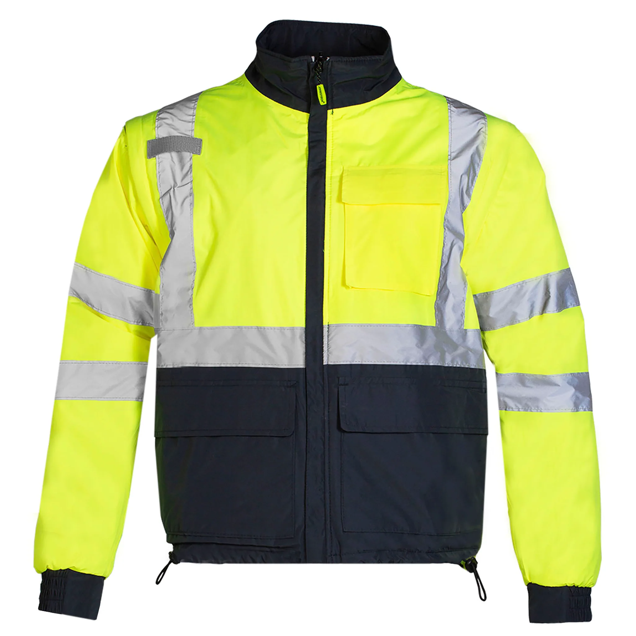 4 in 1 Hi-Vis Reversible Safety Jacket with Removable Sleeves - Image 4