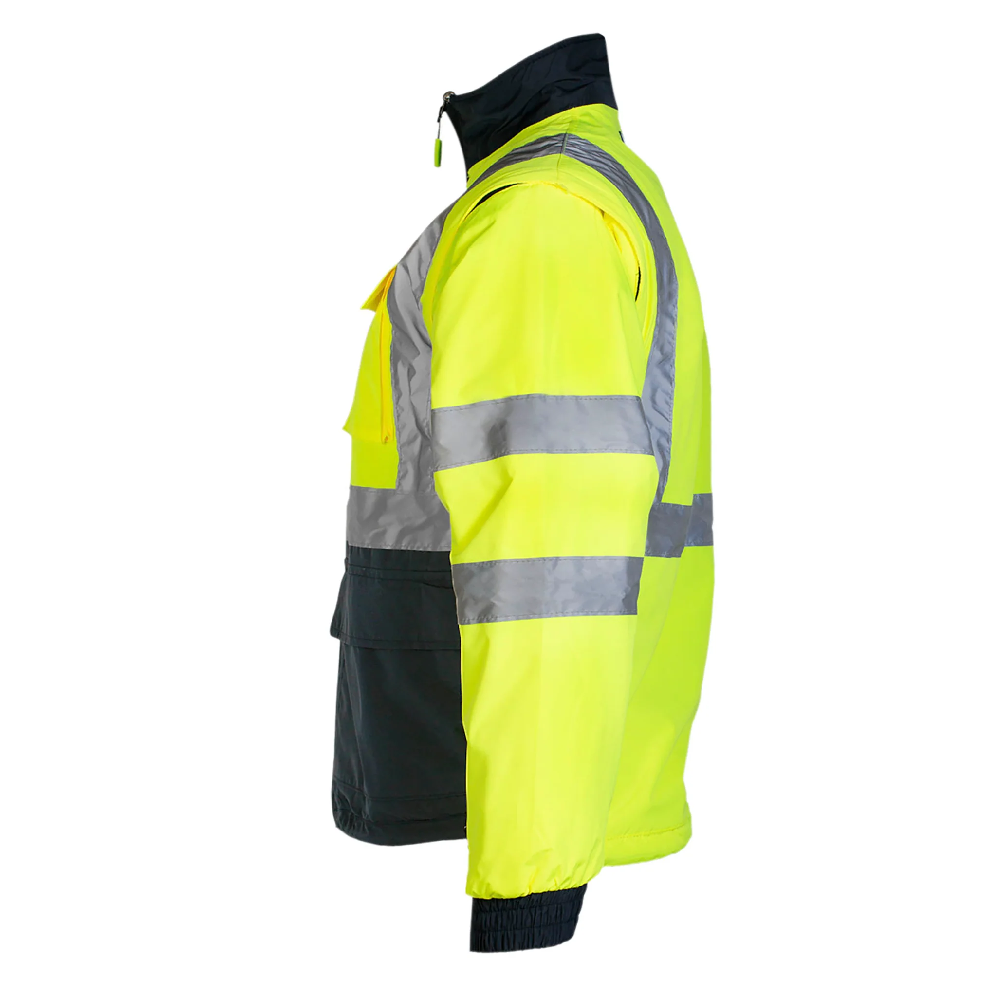 4 in 1 Hi-Vis Reversible Safety Jacket with Removable Sleeves - Image 6
