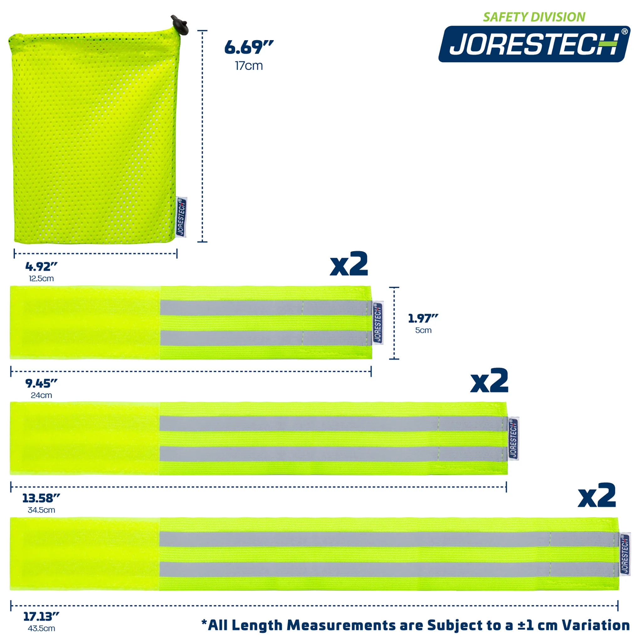 Hi-Vis Reflective Safety Bands with Mesh Storage Bag – Pack of 6 - Image 7