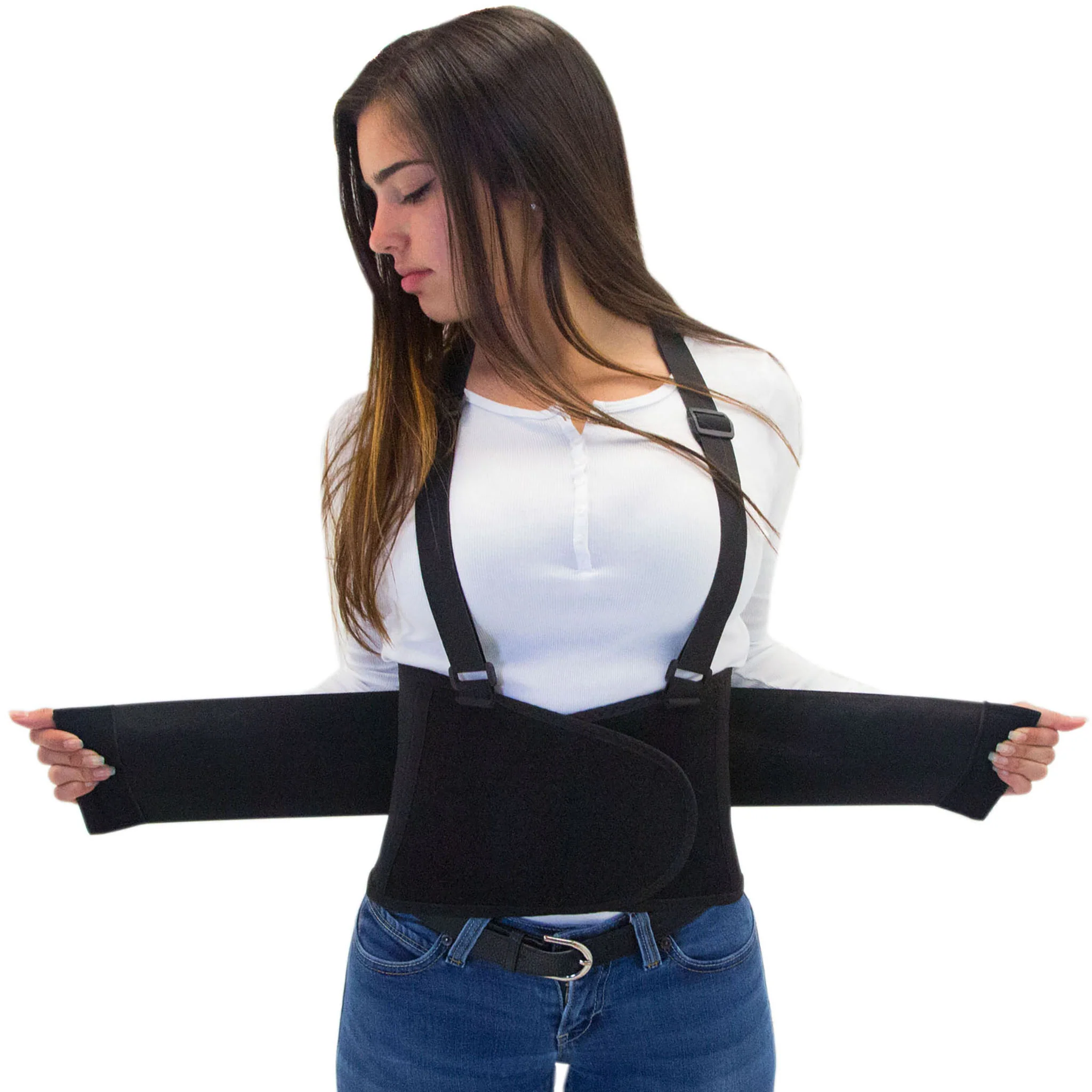 Adjustable Back Support Belt with Suspenders - Image 9