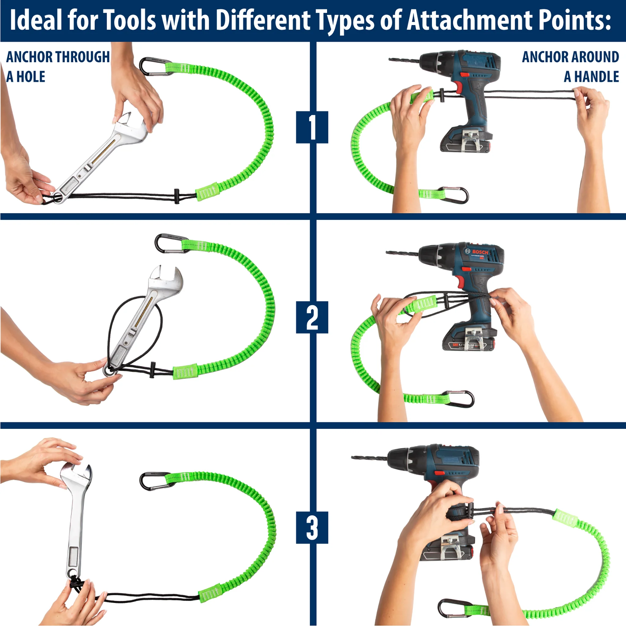 Tool Tether Lanyard with Carabiner and Choke Cable Loop - Image 4