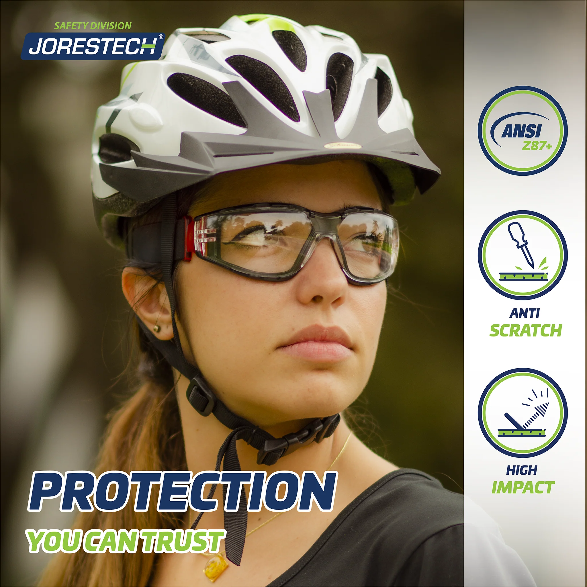 Anti-Fog Safety Glasses Convertible to Goggles with Removable Foam Seal, Temples & Headband - Image 3