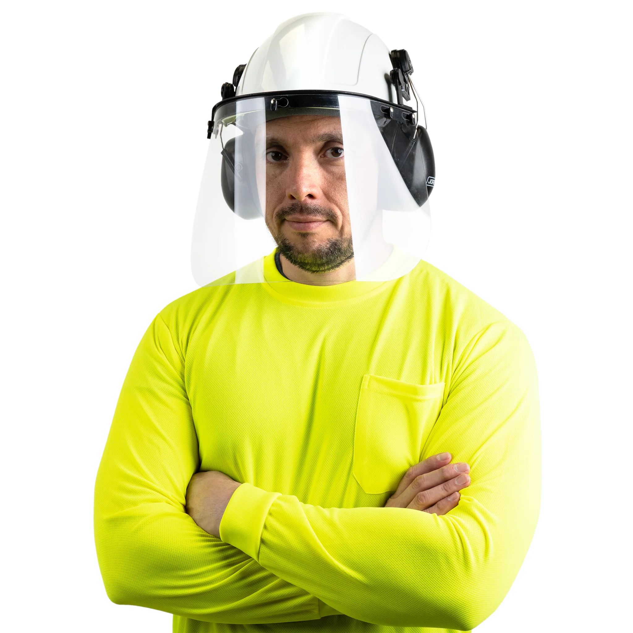 Cap-Style Hard Hat Kit with Mountable Earmuffs and Hi-Transparency Face Shield - Image 34