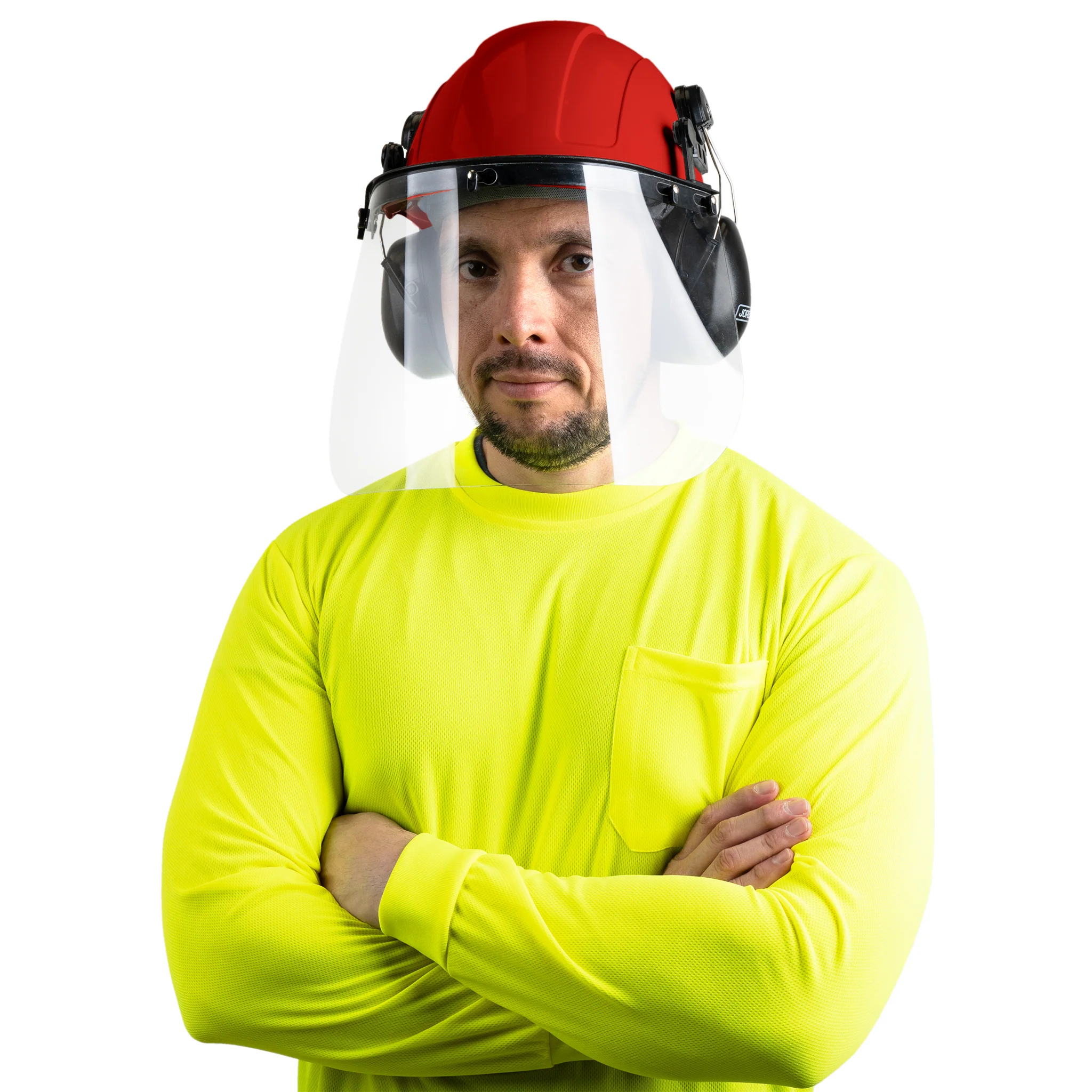 Cap-Style Hard Hat Kit with Mountable Earmuffs and Hi-Transparency Face Shield - Image 9