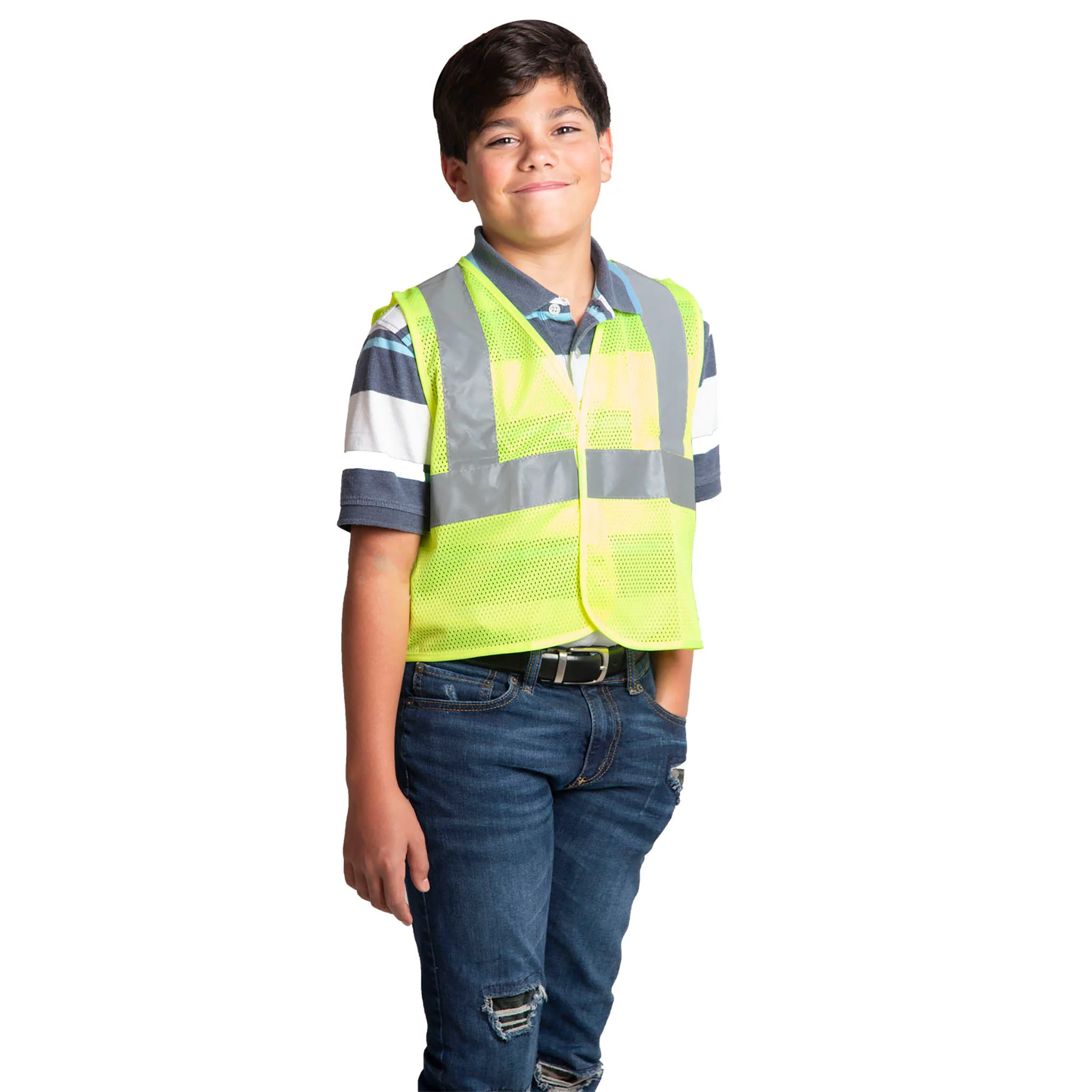 Children’s Hi-Vis Mesh Safety Vest with 2” Reflective Strips - Image 7