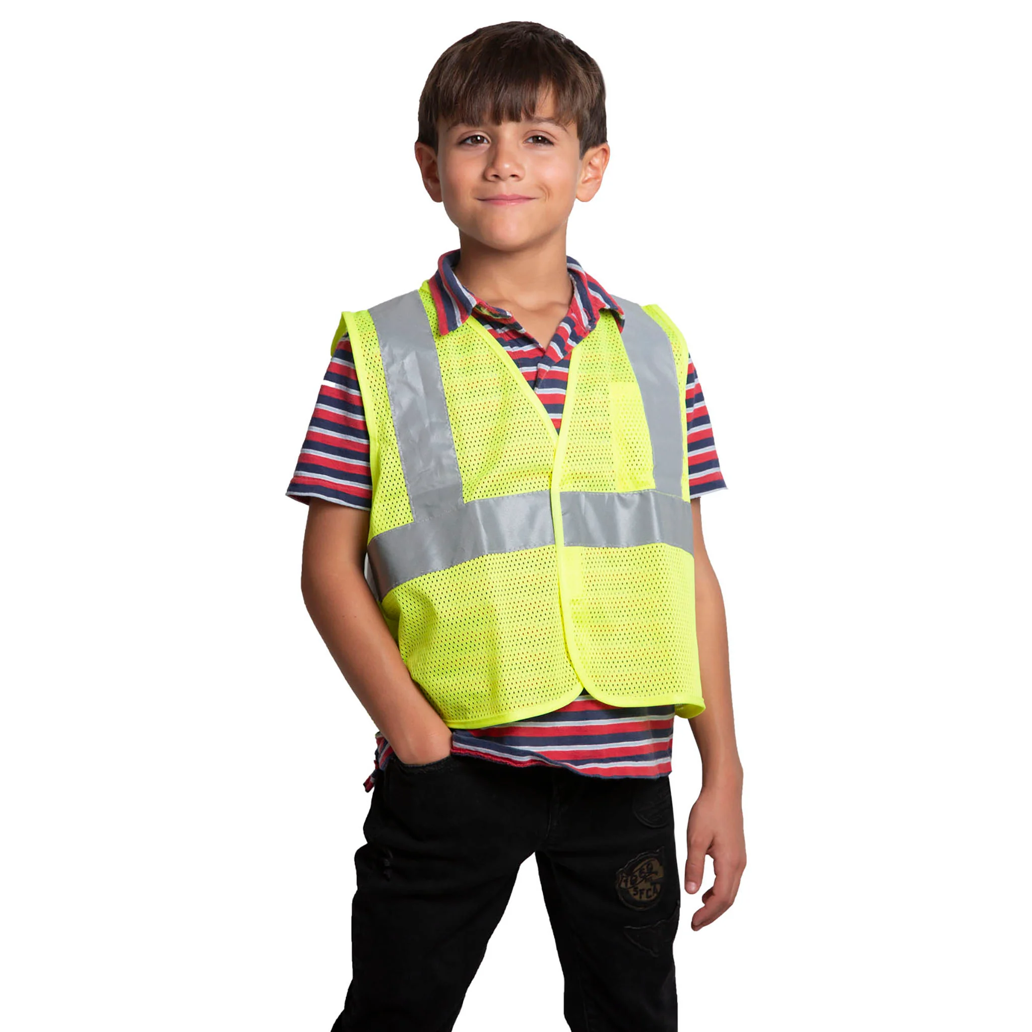 Children’s Hi-Vis Mesh Safety Vest with 2” Reflective Strips - Image 8