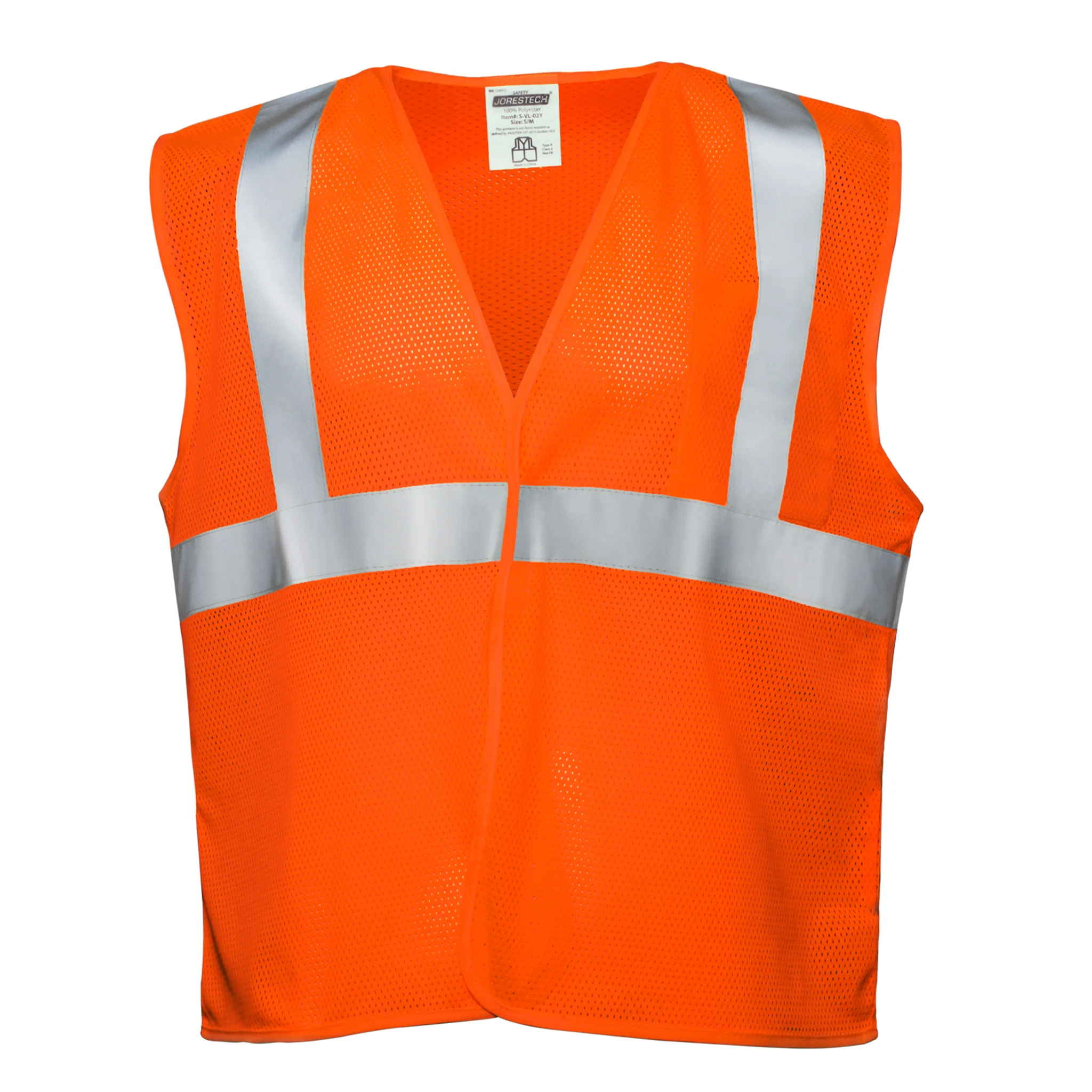 Printed Hi-Vis Mesh Safety Vest with 2” Reflective Strips and Pocket - Orange - Image 4
