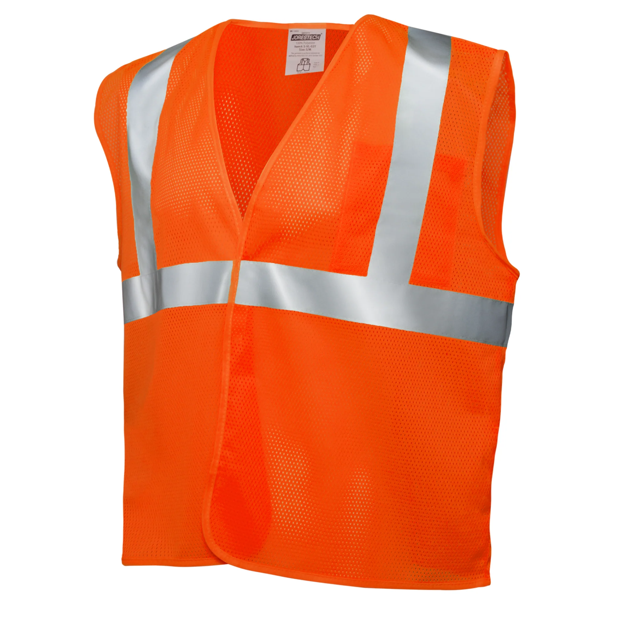 Printed Hi-Vis Mesh Safety Vest with 2” Reflective Strips and Pocket - Orange - Image 5