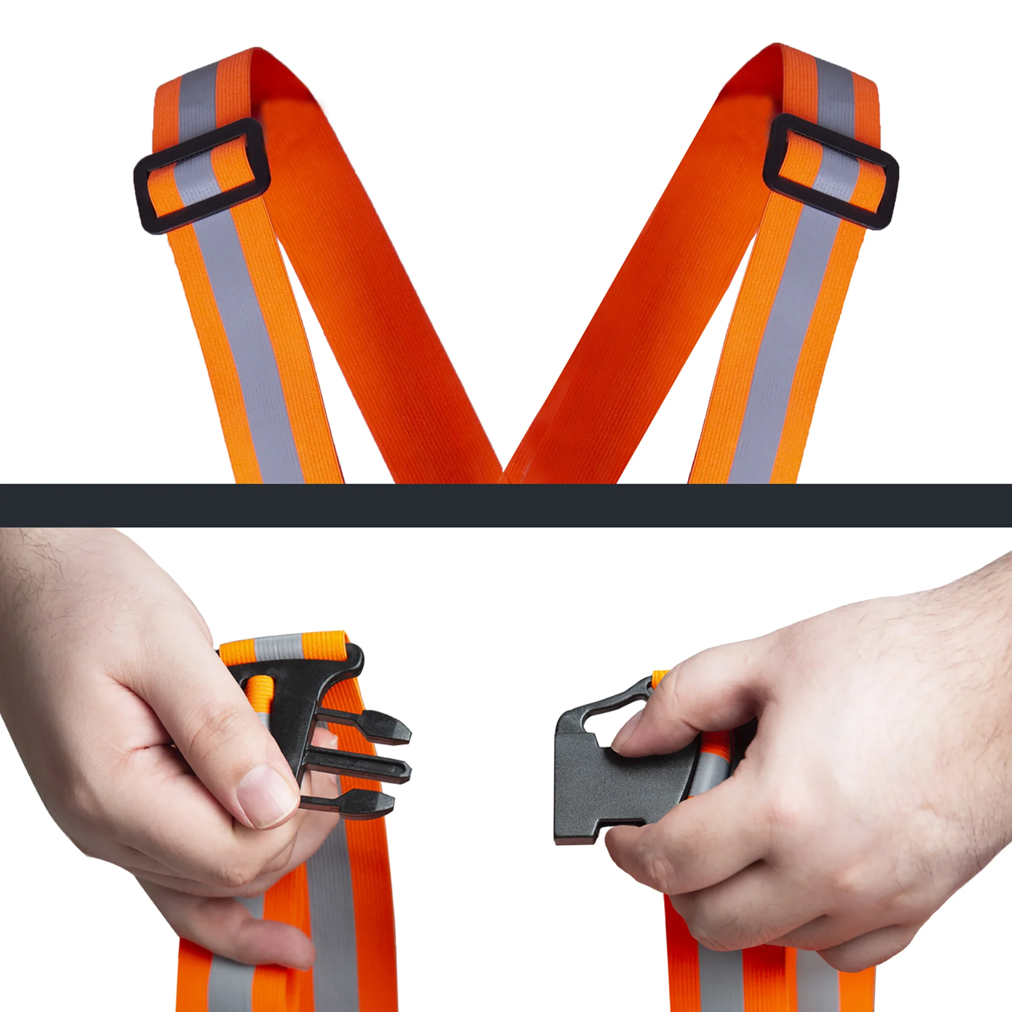 Hi-Vis Adjustable Safety Suspenders with Reflective Strips - Image 4