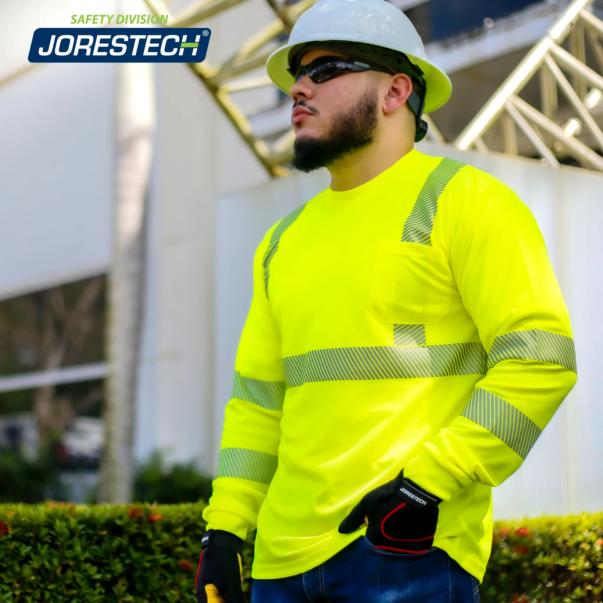 Hi-Vis Heat Transfer Reflective Safety Long Sleeve Shirt - Image 8