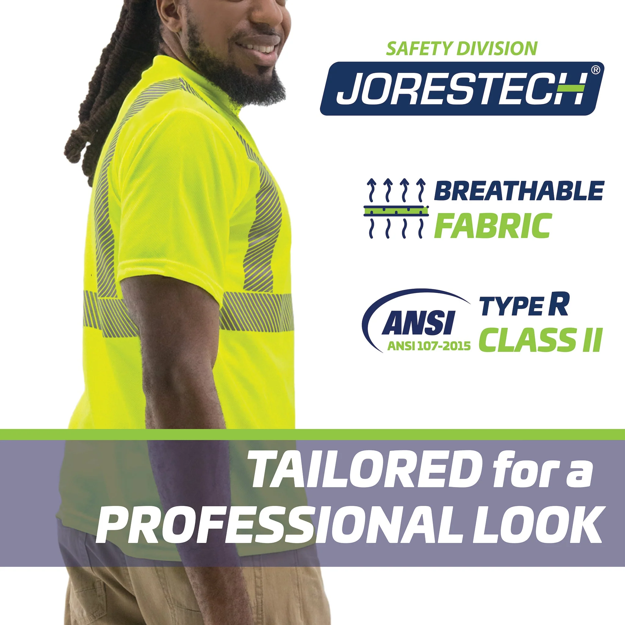 Jorestech Heat Transfer Reflective Safety Shirt with Pocket – Class 2 Compliant - Image 5
