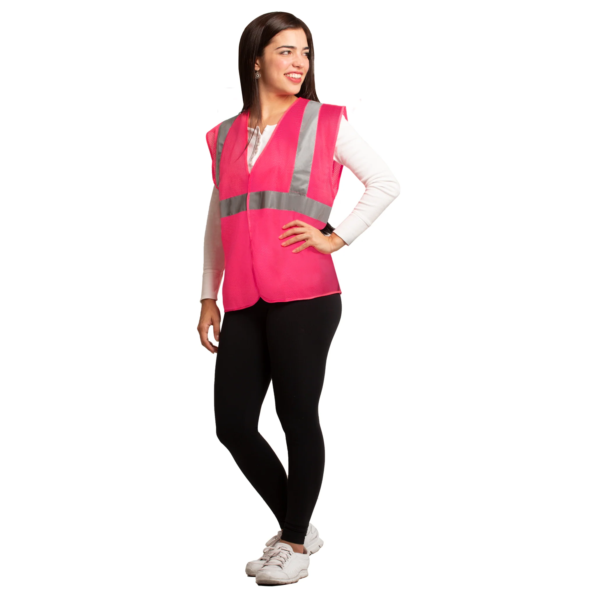 Hi-Vis Mesh Safety Vest with 2” Reflective Strips and Pocket - Image 17