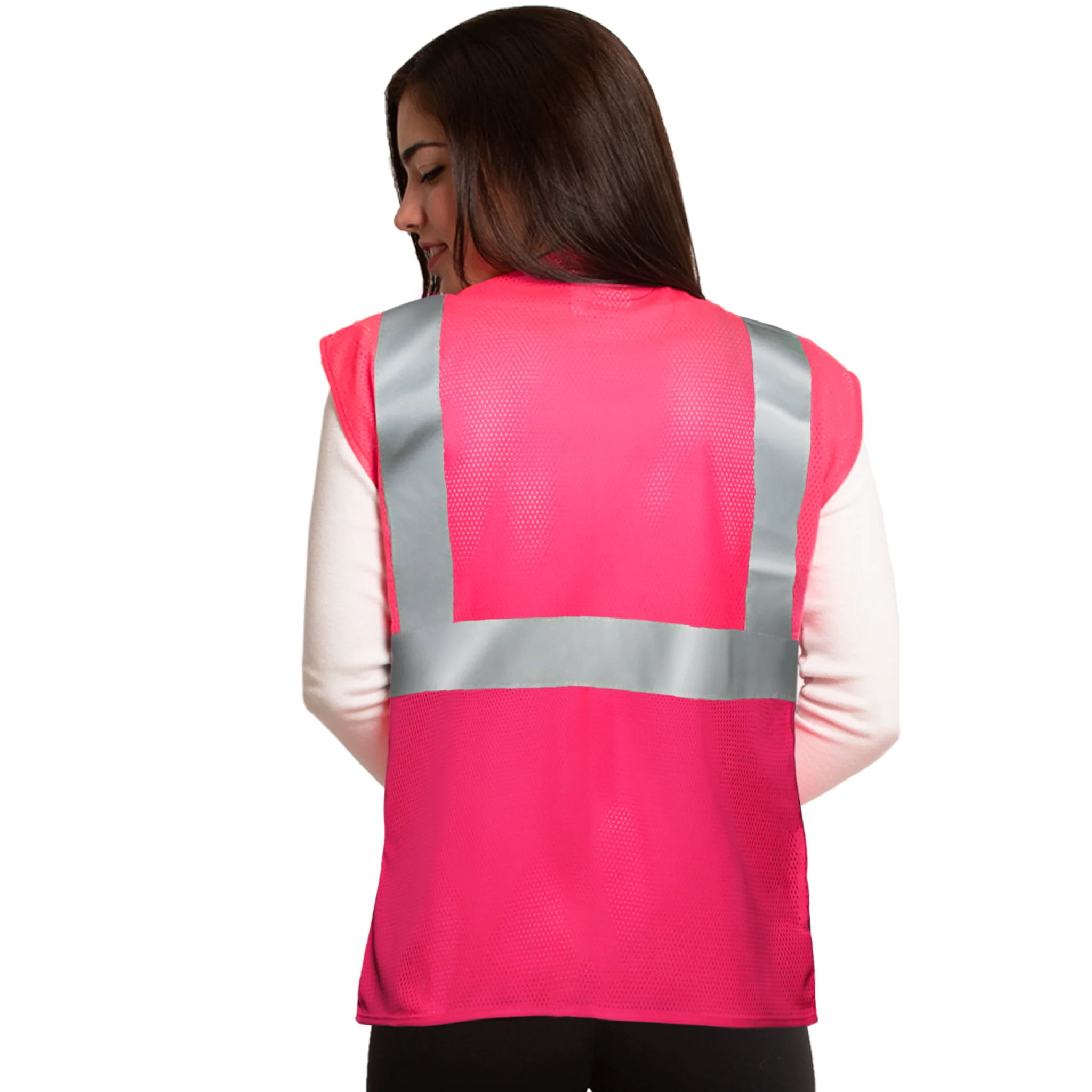 Hi-Vis Mesh Safety Vest with 2” Reflective Strips and Pocket - Image 18