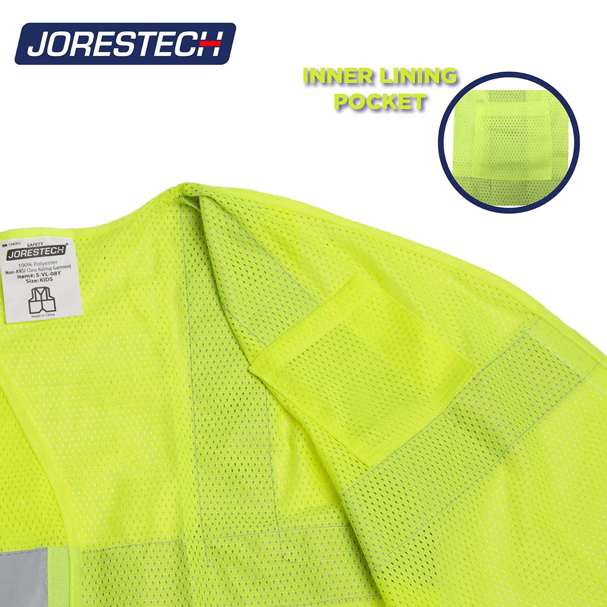 Hi-Vis Mesh Safety Vest with 2” Reflective Strips and Pocket - Image 7