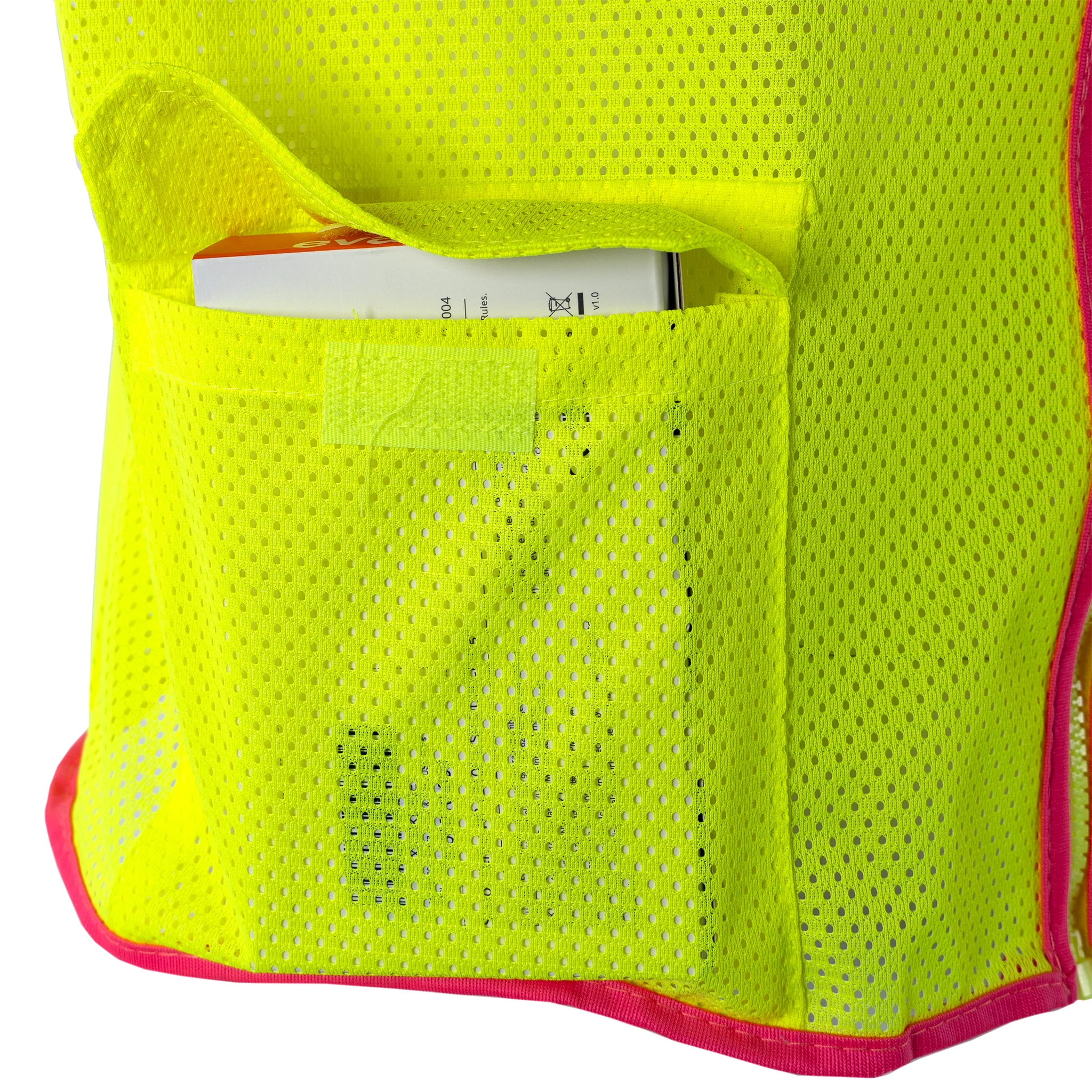 Hi Vis Mesh Safety Vest with Pink Contrasting Strips and Reflective Tapes - Image 10