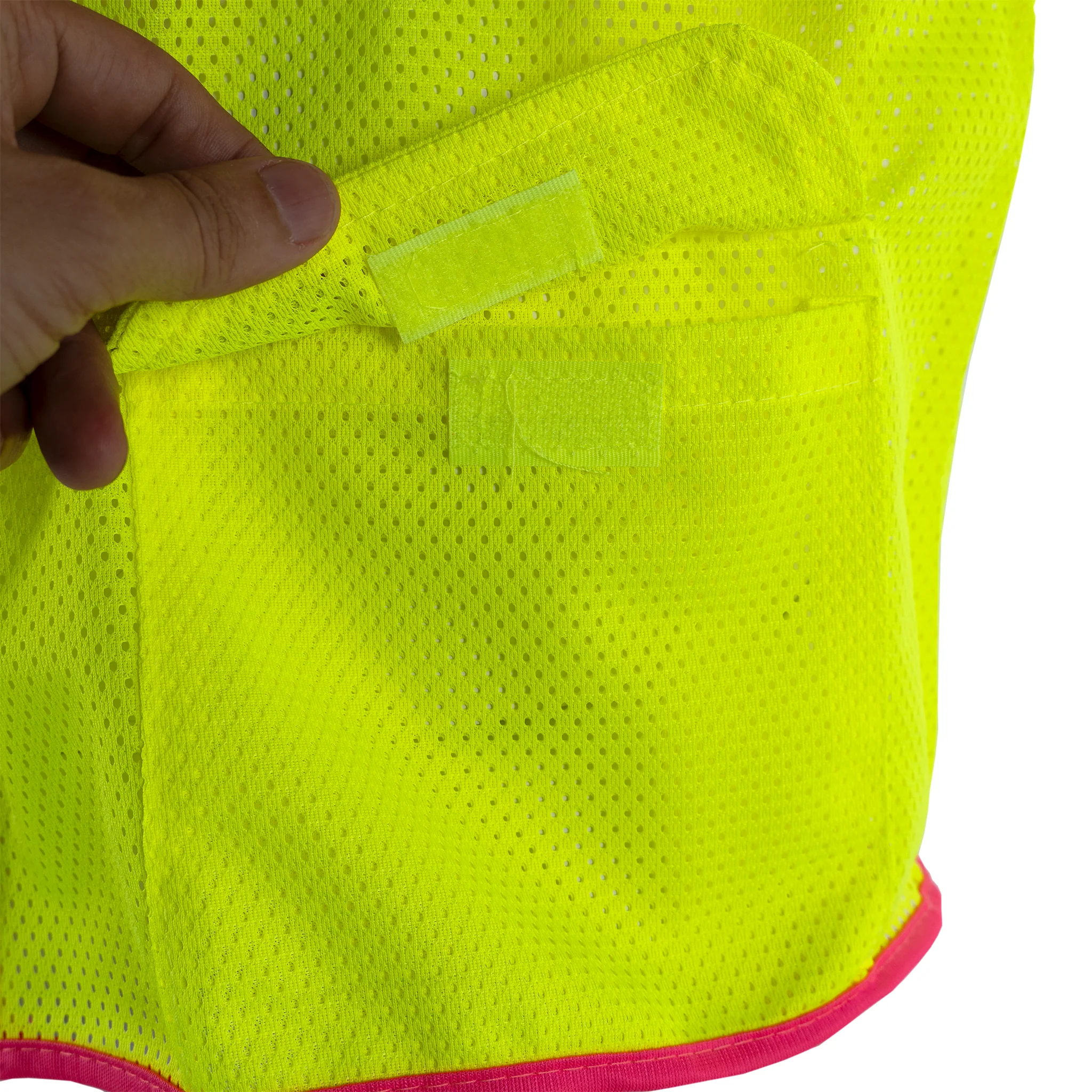 Hi Vis Mesh Safety Vest with Pink Contrasting Strips and Reflective Tapes - Image 11