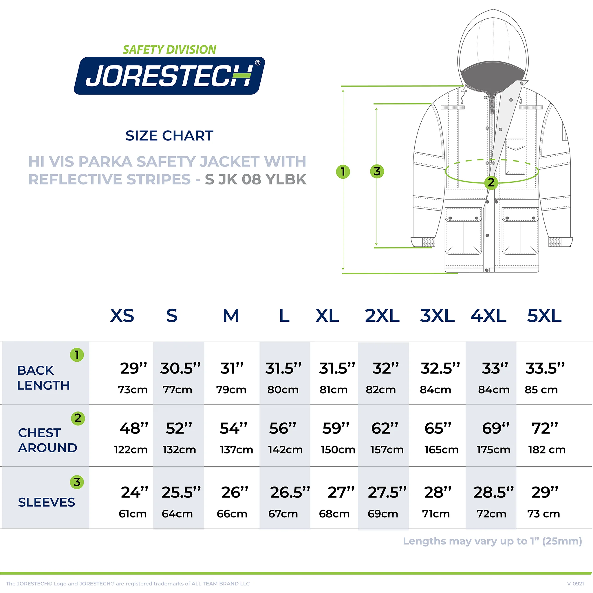 Hi-Vis Parka Safety Jacket with Reflective Stripes - Image 3