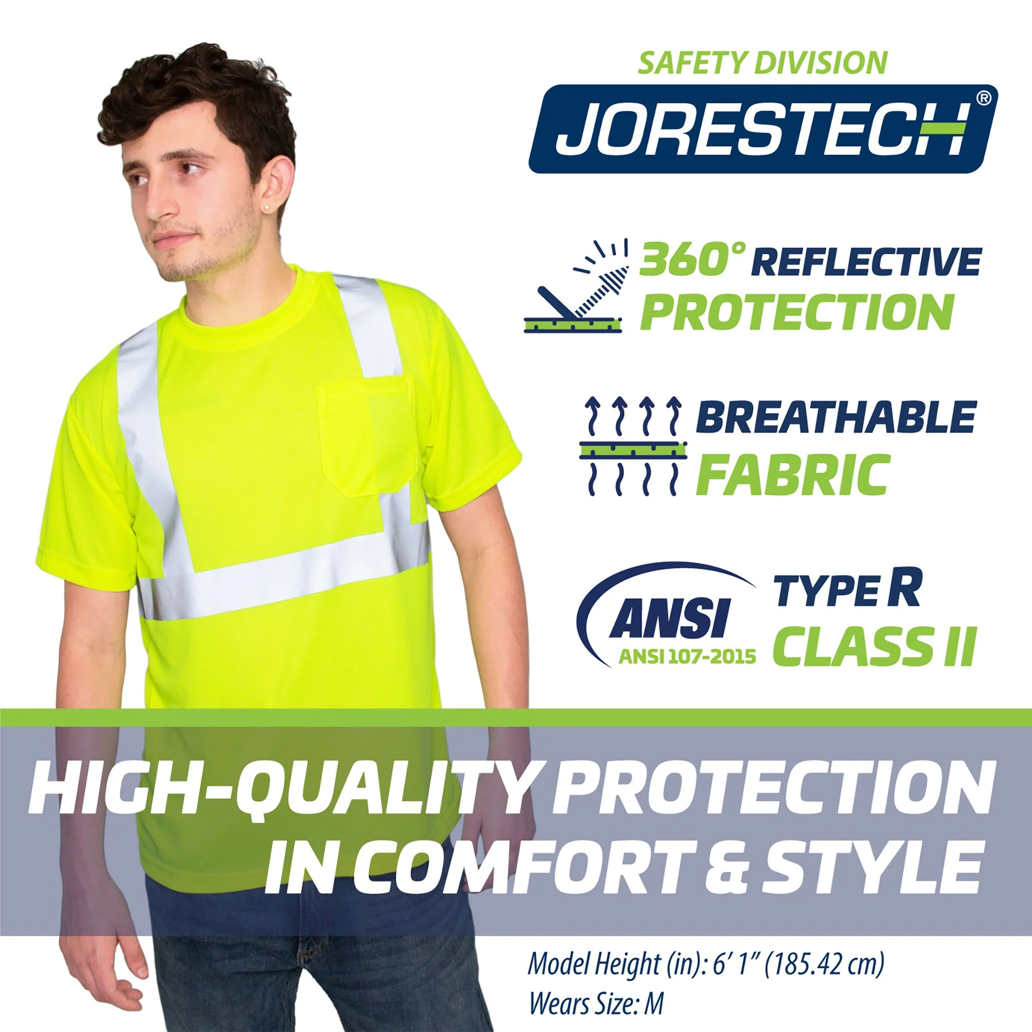 Jorestech Hi Vis Tees - Class 2 High Visibility Pocket Shirts - Image 5