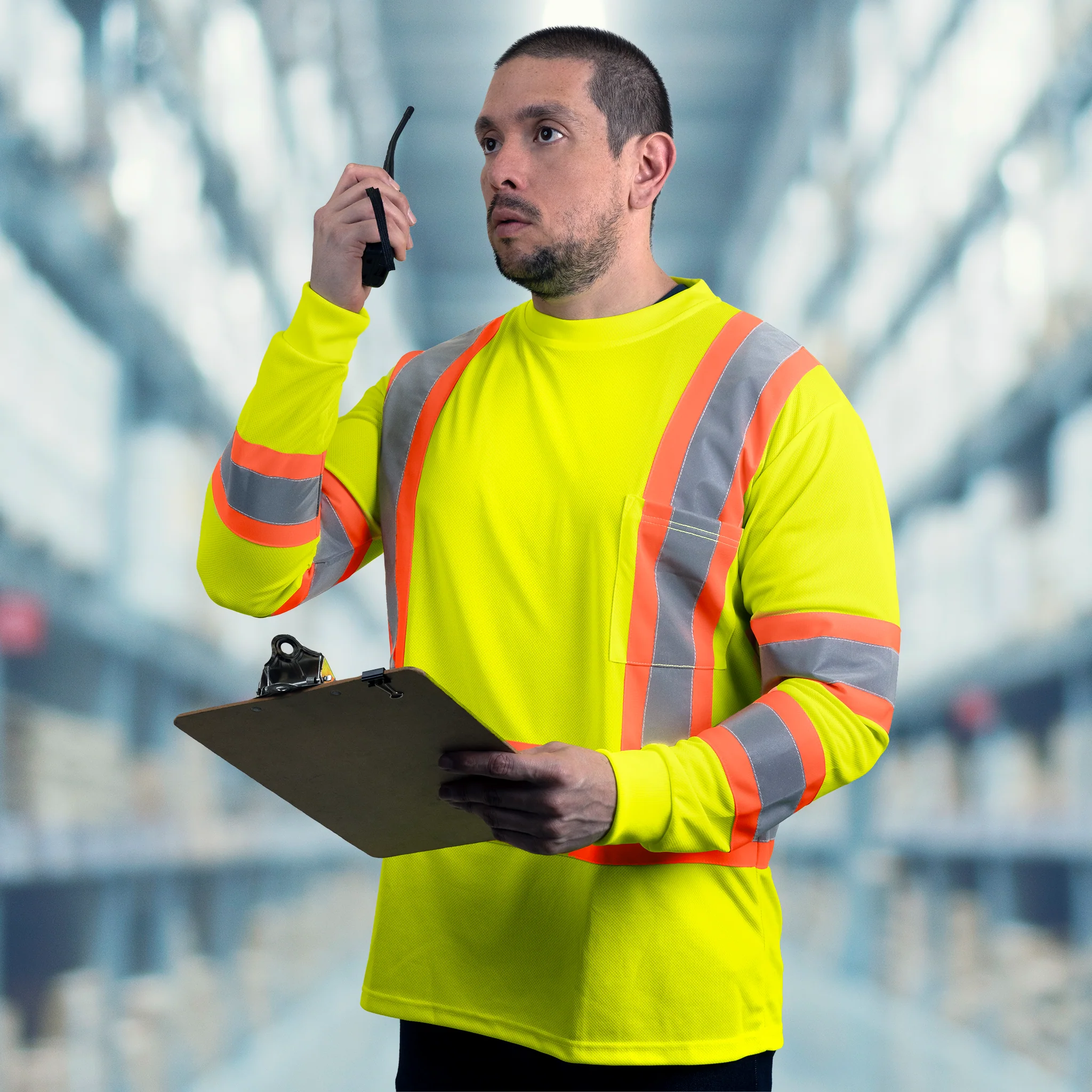 Hi-Vis Reflective Two-Tone Long Sleeve Safety Shirt - Image 17