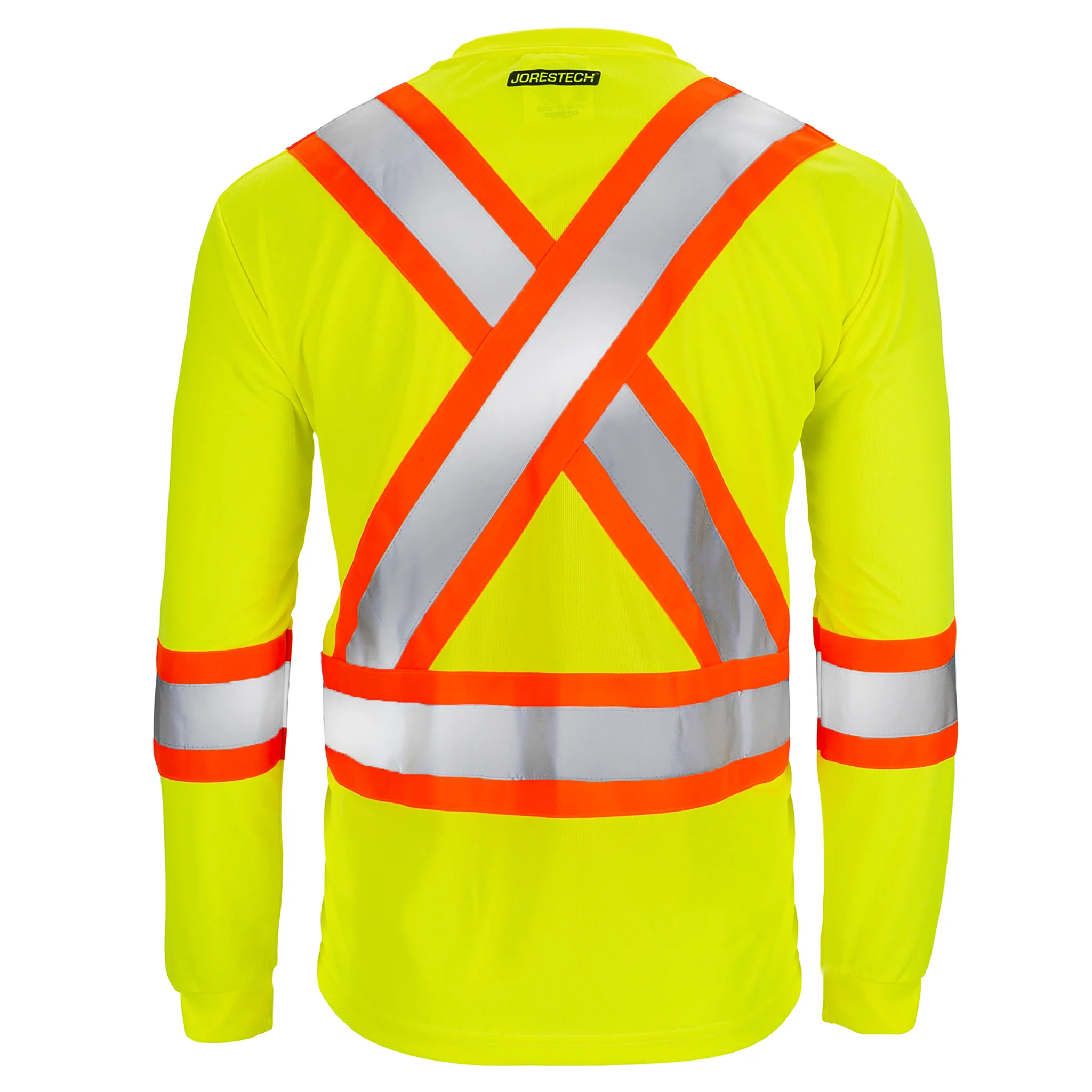 High Vis Orange Shirt | Two-Tone Reflective Long Sleeve in Orange, Lime, Black - Image 11