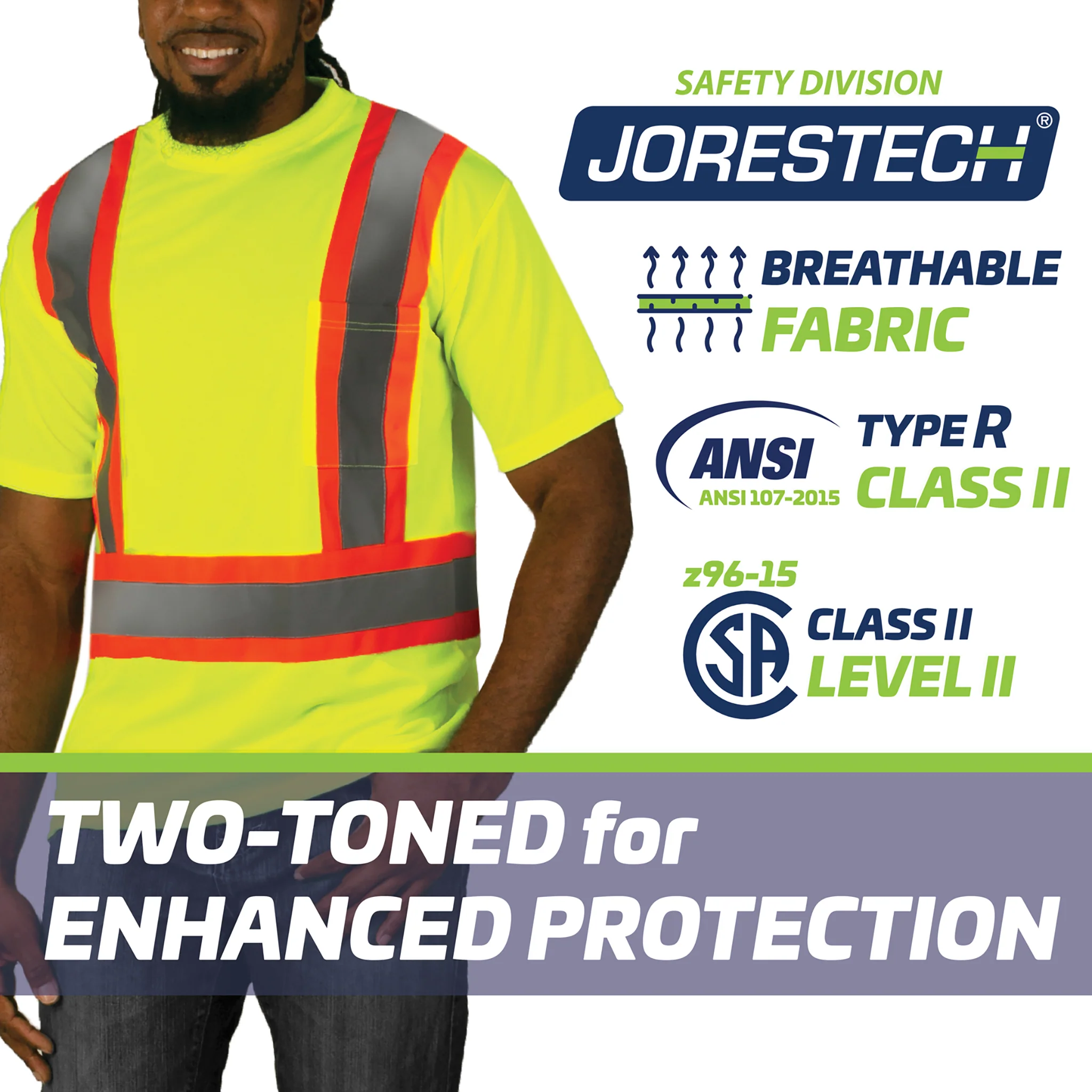 Hi-Vis X-Back Reflective Two-Tone Safety Pocket Shirt - Image 14