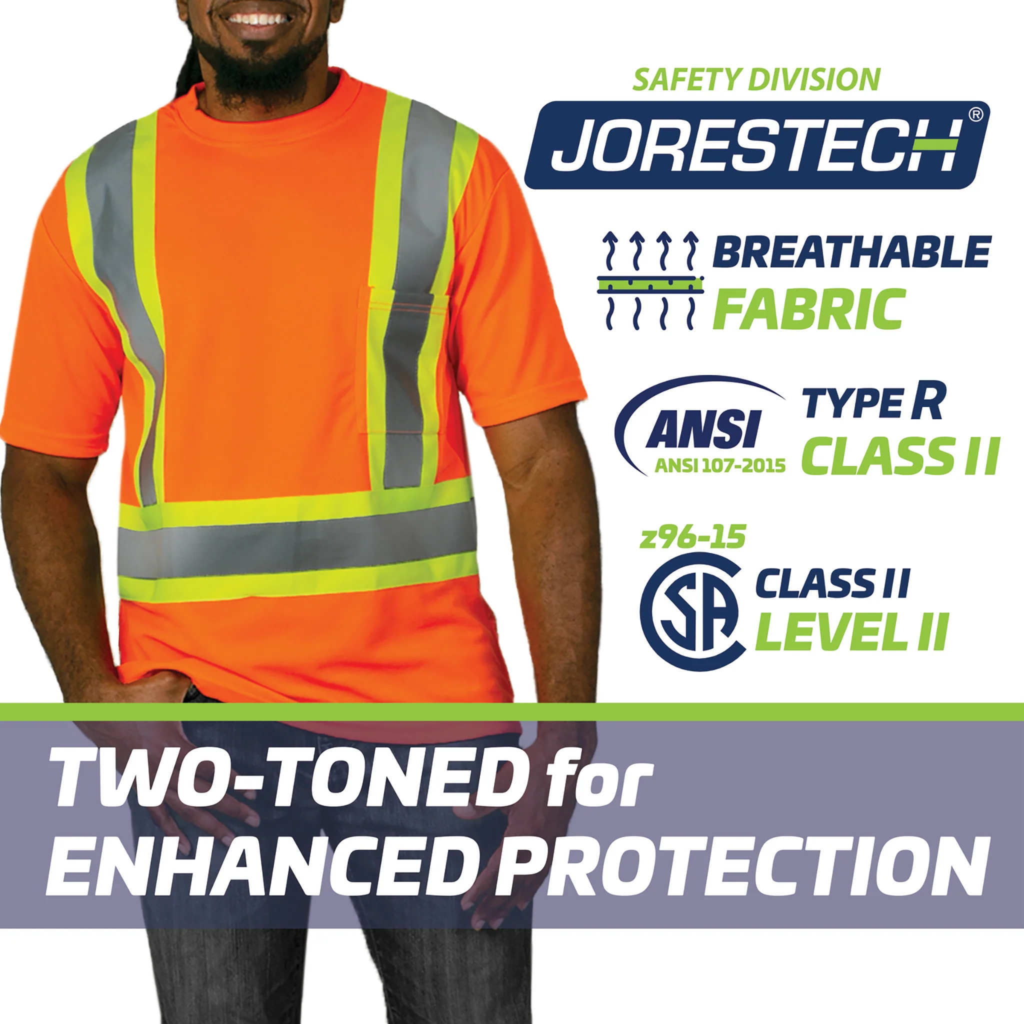 Hi-Vis X-Back Reflective Two-Tone Safety Pocket Shirt - Image 22