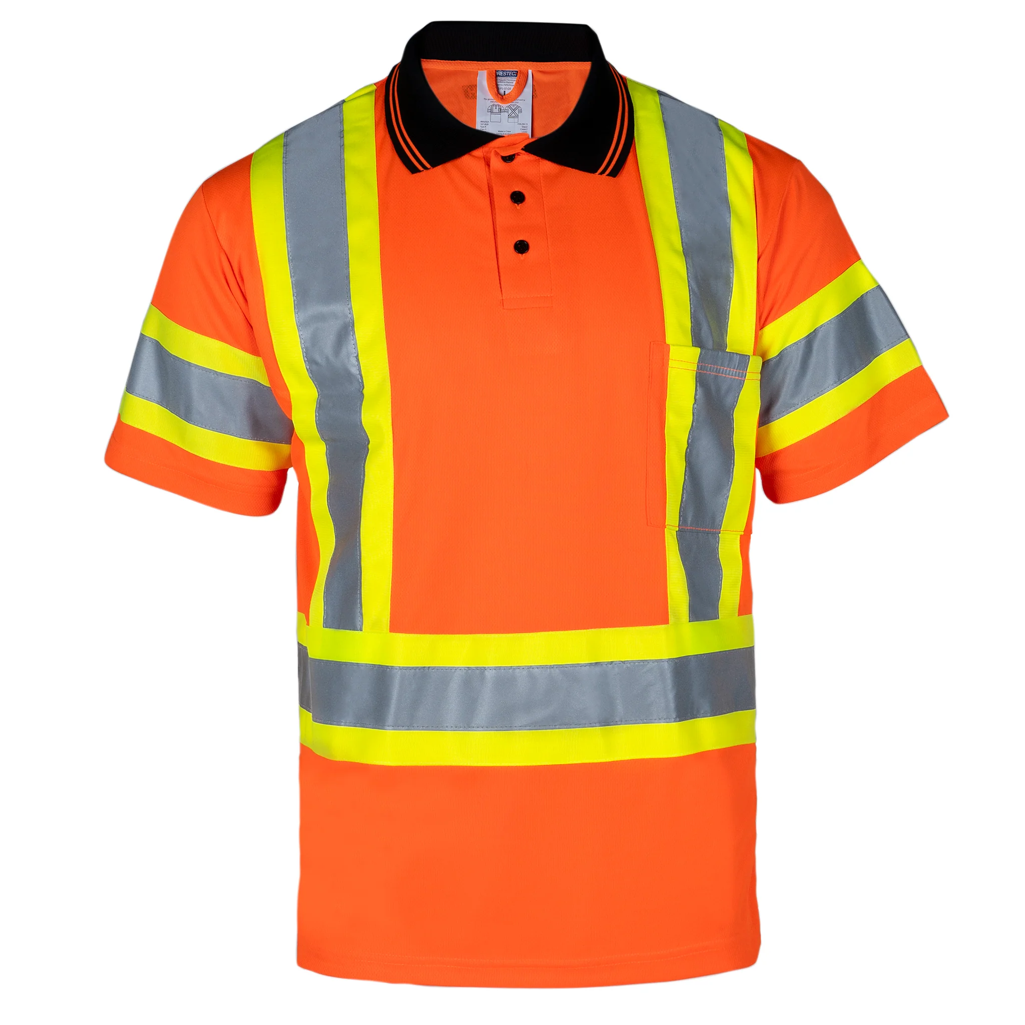 Hi-Vis X-Back Reflective Two-Tone Safety Polo Shirt - Image 21