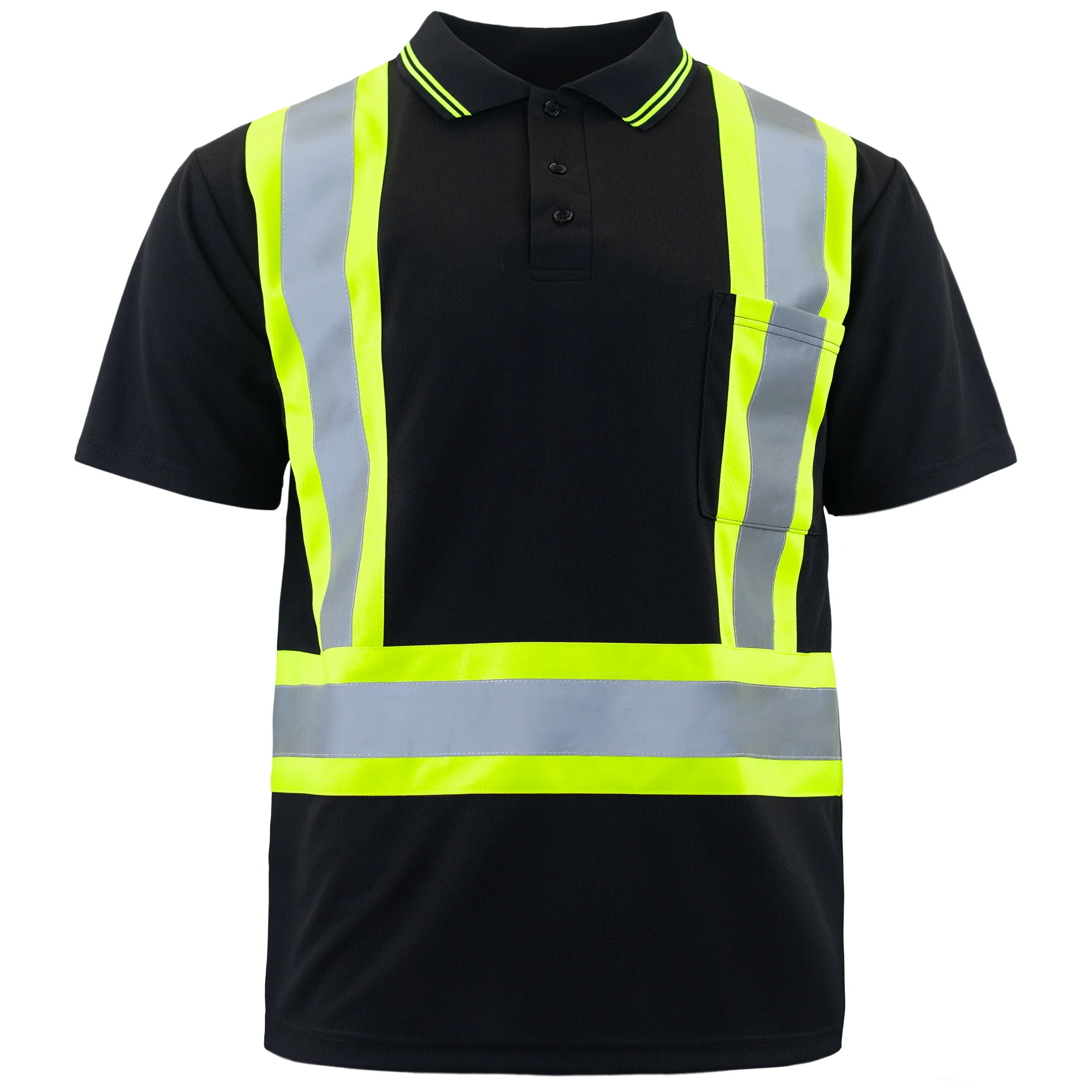Hi-Vis Reflective Two-Tone Safety Polo Shirt - Image 5