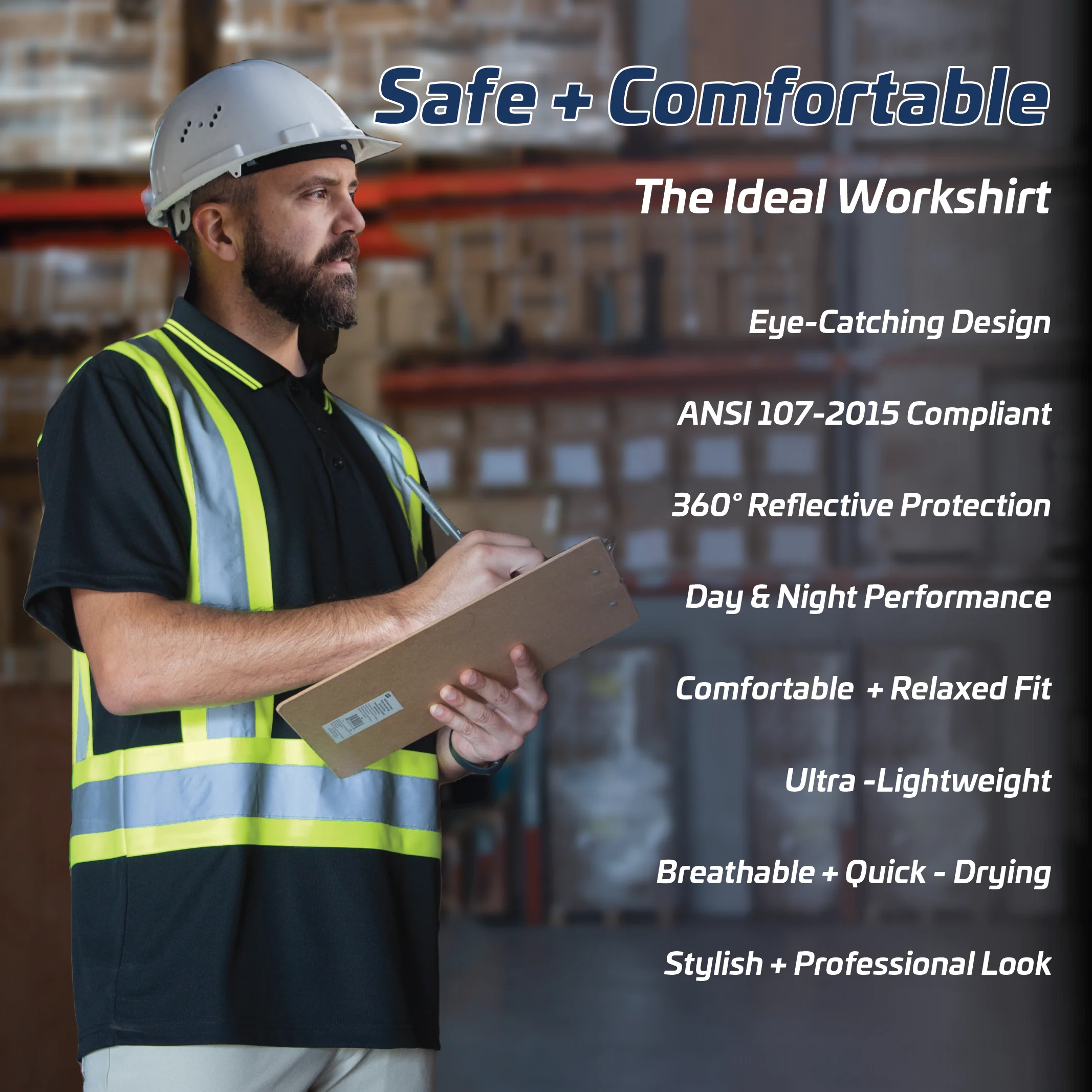 Hi-Vis Reflective Two-Tone Safety Polo Shirt - Image 6
