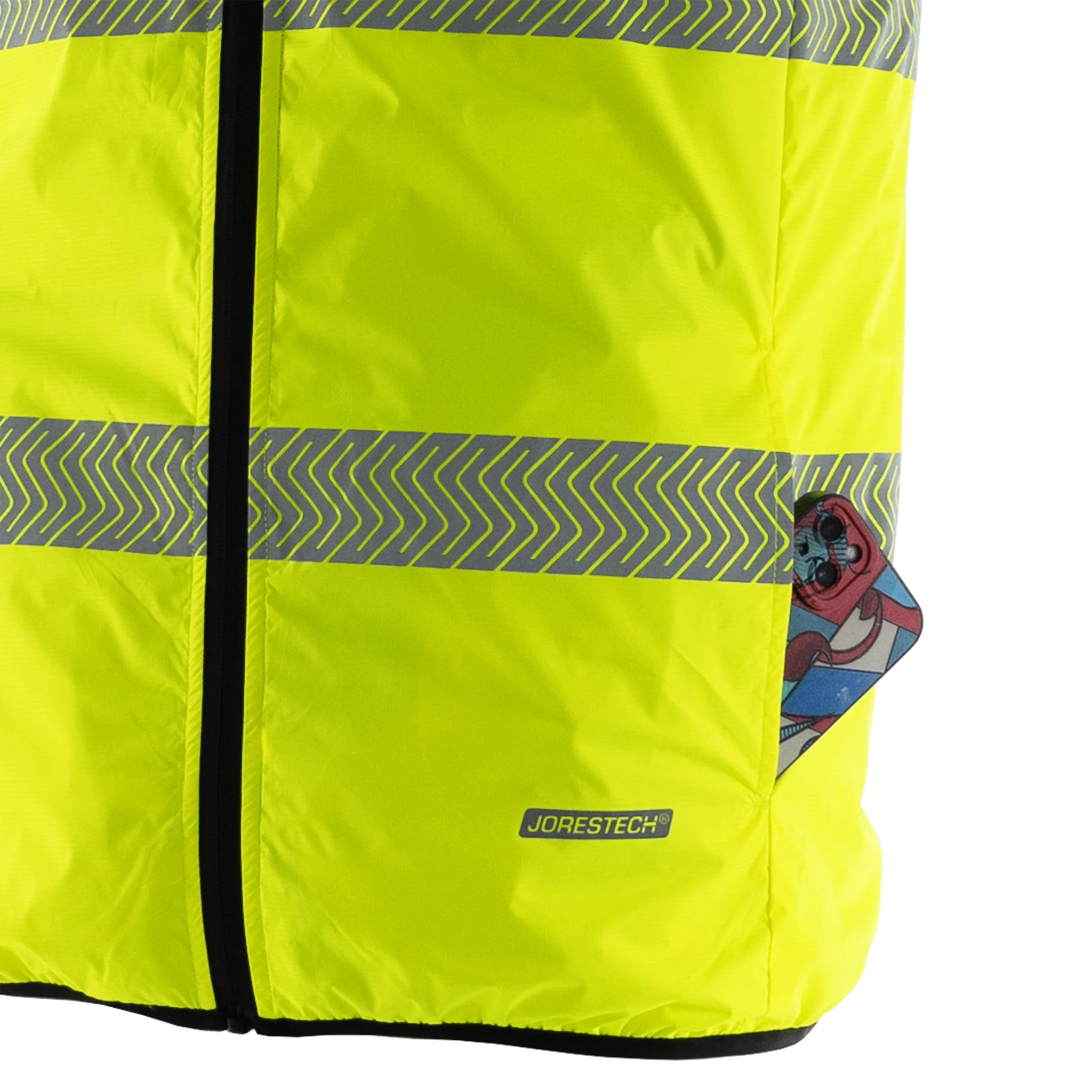 Hi Vis Reversible Insulated Safety Vest with Reflective Thermal Transfer Strips - Image 14