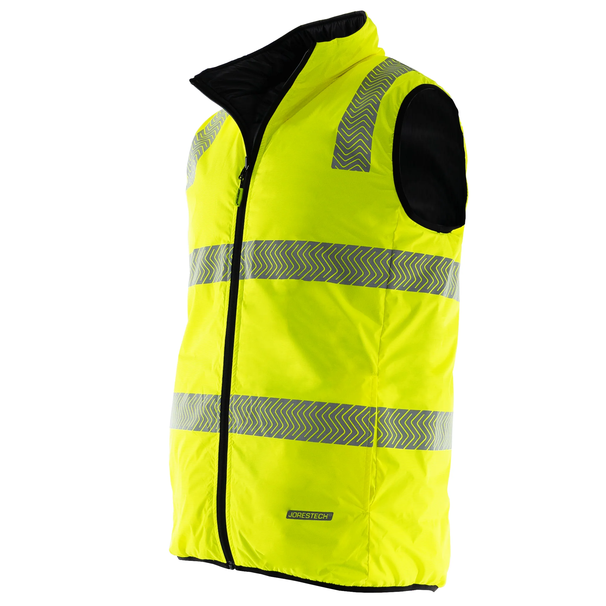 Hi Vis Reversible Insulated Safety Vest with Reflective Thermal Transfer Strips - Image 5