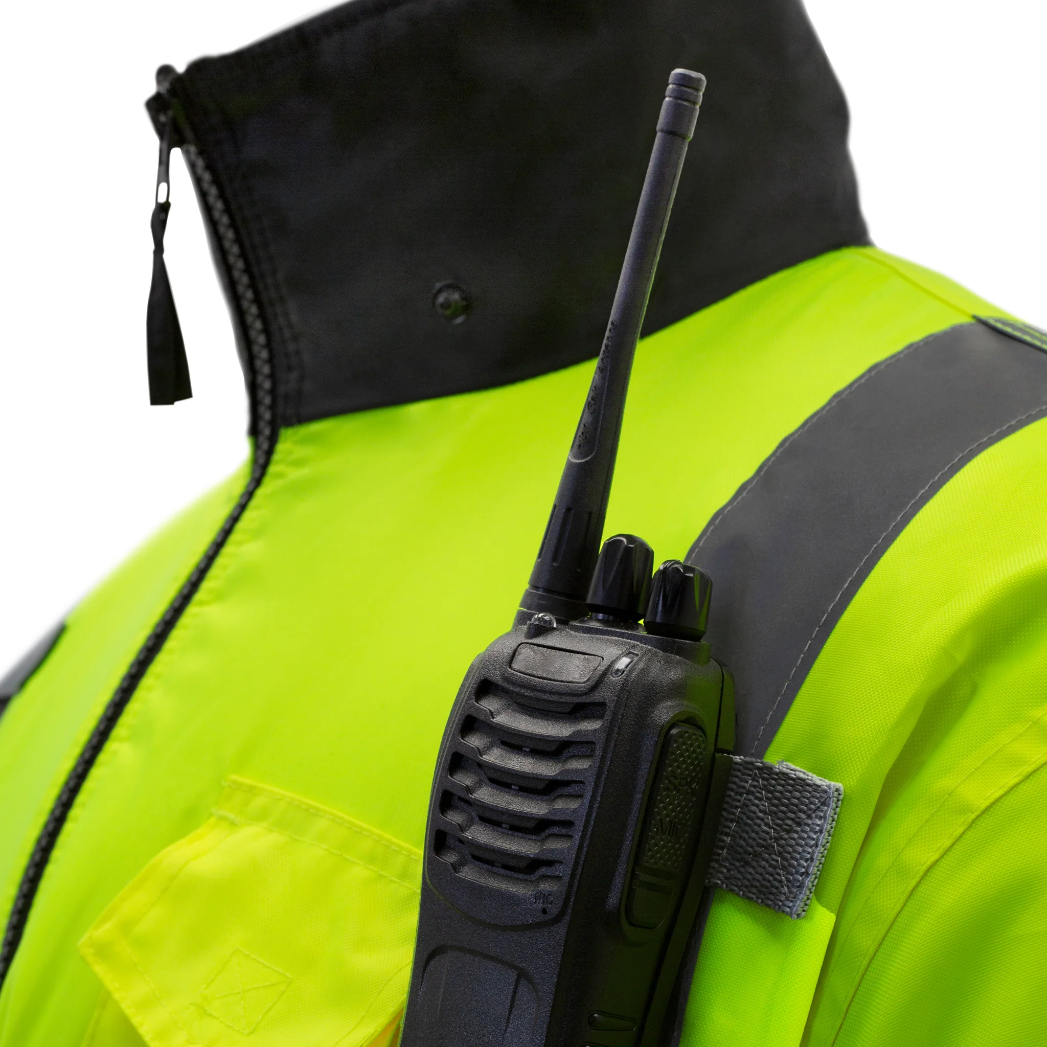 Hi-Vis Safety Bomber Jacket with Reflective Stripes - Image 14