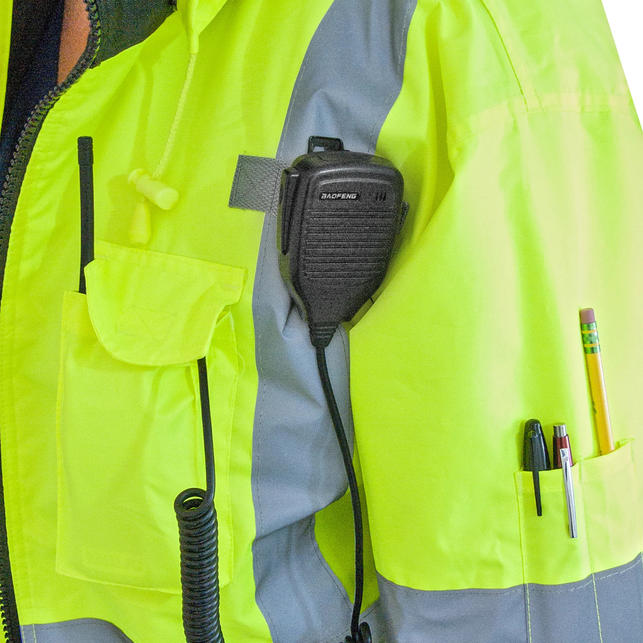 Hi-Vis Safety Bomber Jacket with Reflective Stripes - Image 16