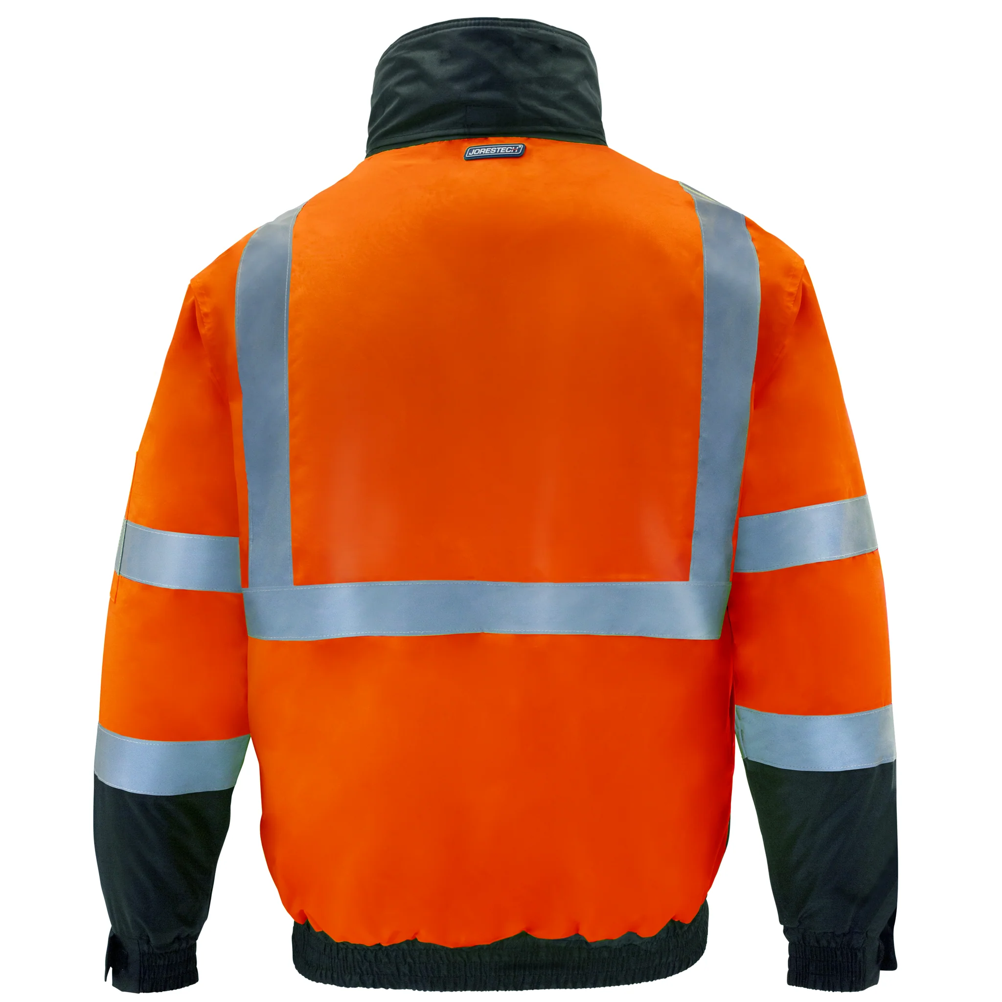 Hi-Vis Safety Bomber Jacket with Reflective Stripes - Image 5