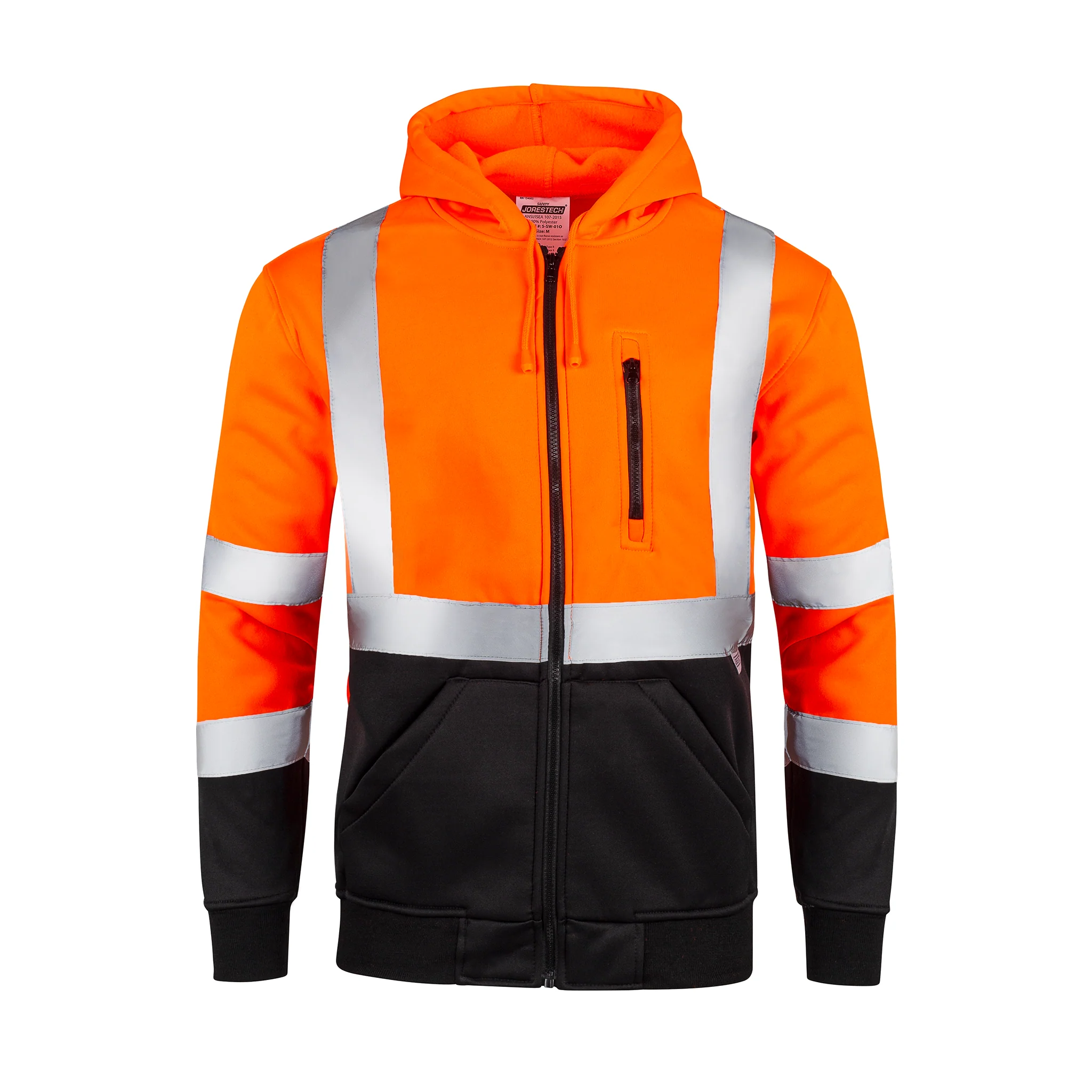 Hi-Vis Safety Hooded Sweatshirt with Reflective Stripes - Image 8