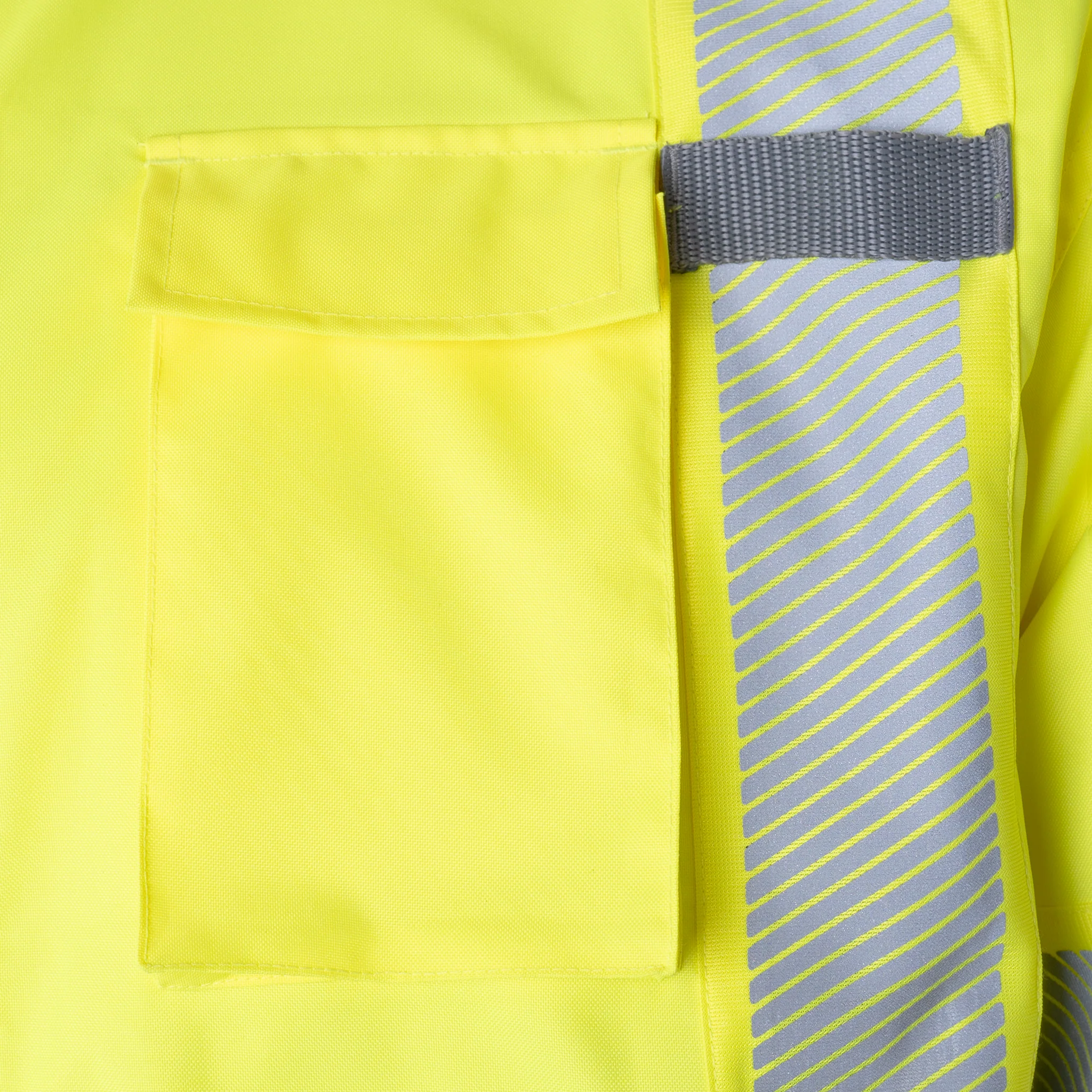 Hi-Vis Safety Jacket with Heat-Transfer Reflective Tapes and Removable Hood - Image 22