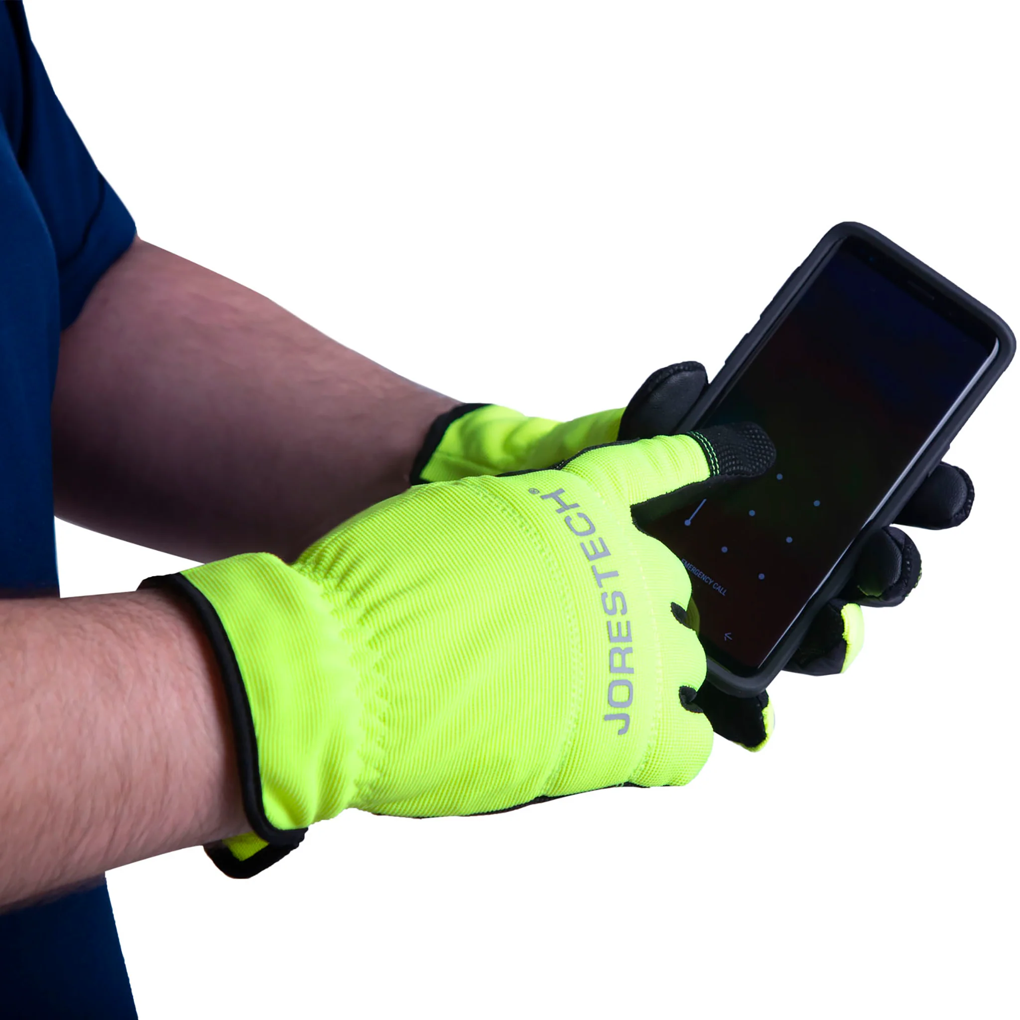 Hi-Vis Touchscreen Safety Work Gloves with Fleece Lining - Image 4
