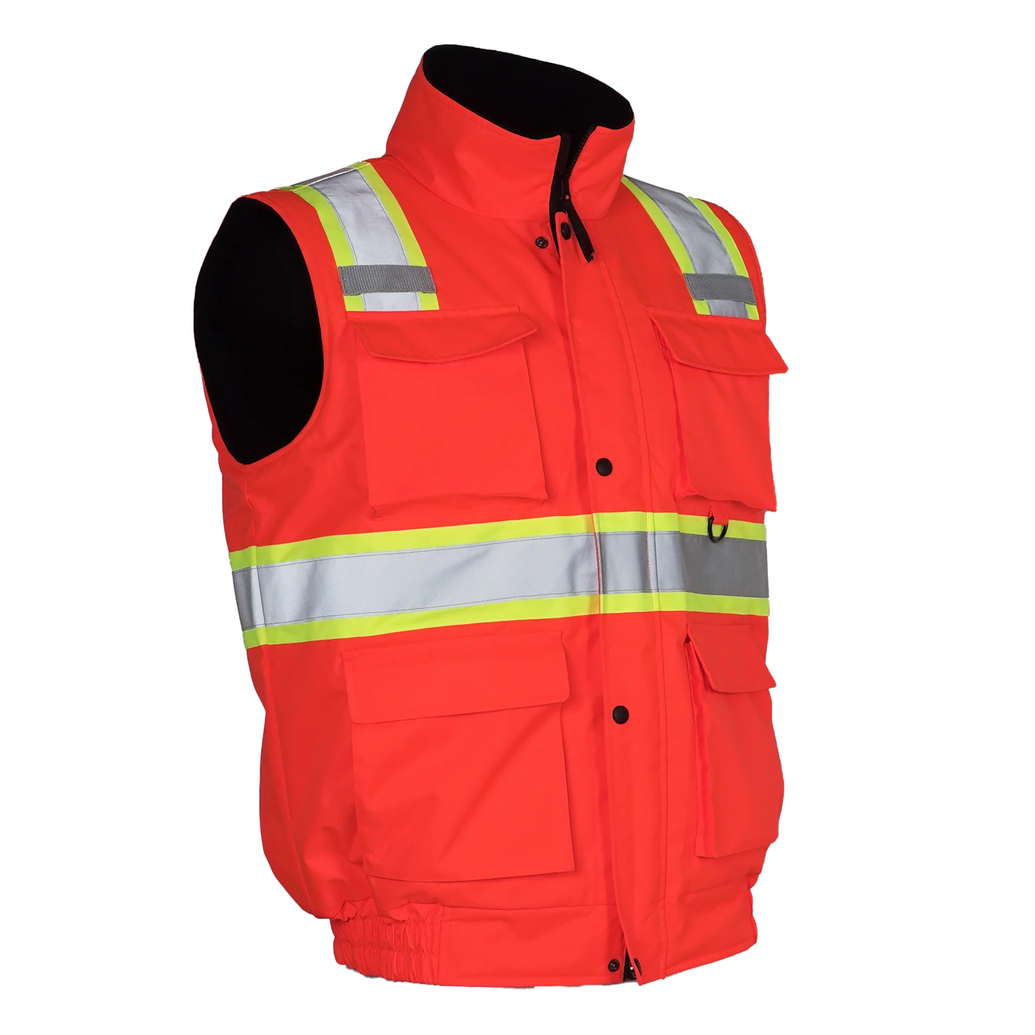 Hi-Vis Two Tone Fleece Insulated Safety Vest with Reflective Strips - Image 16
