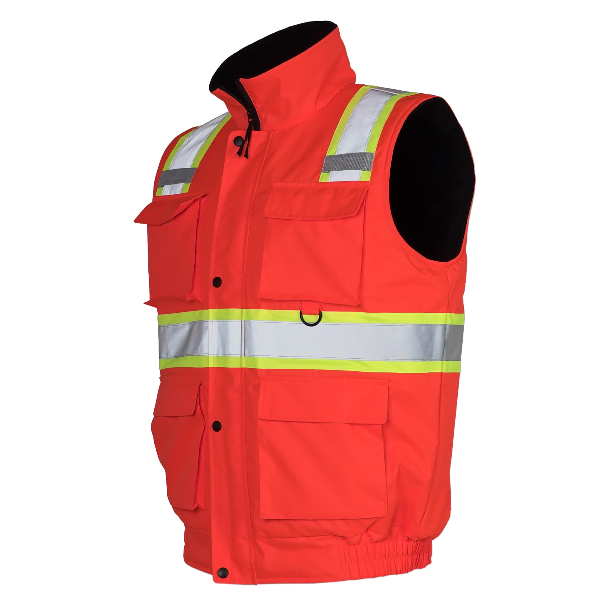 Hi-Vis Two Tone Fleece Insulated Safety Vest with Reflective Strips - Image 17