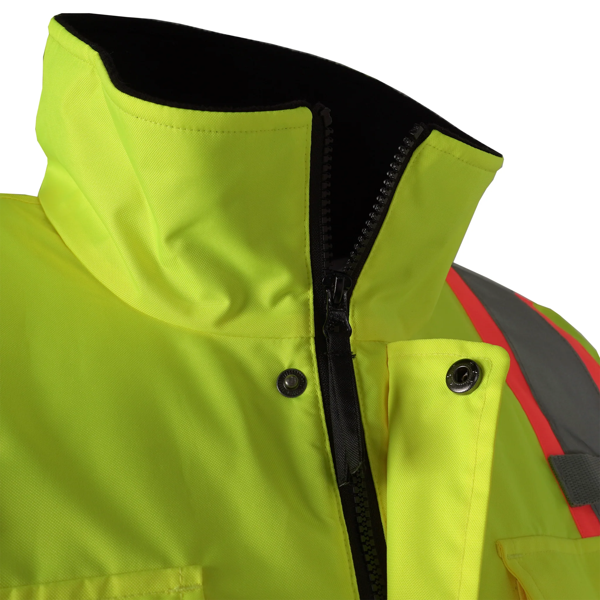 Hi-Vis Two Tone Fleece Insulated Safety Vest with Reflective Strips - Image 7