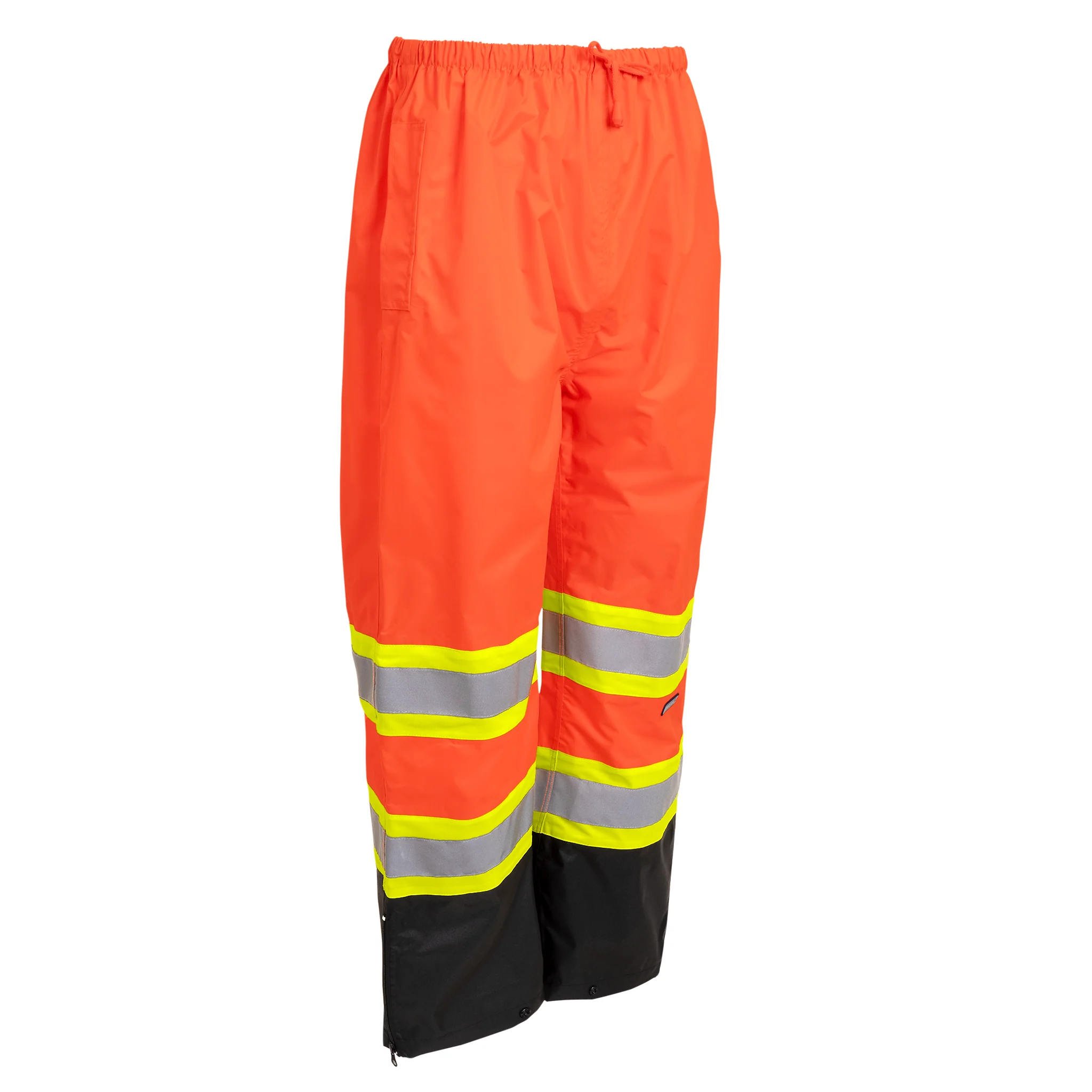 Hi-Vis Two Tone Orange/Black Rain Pants with Reflective Strips - Image 3
