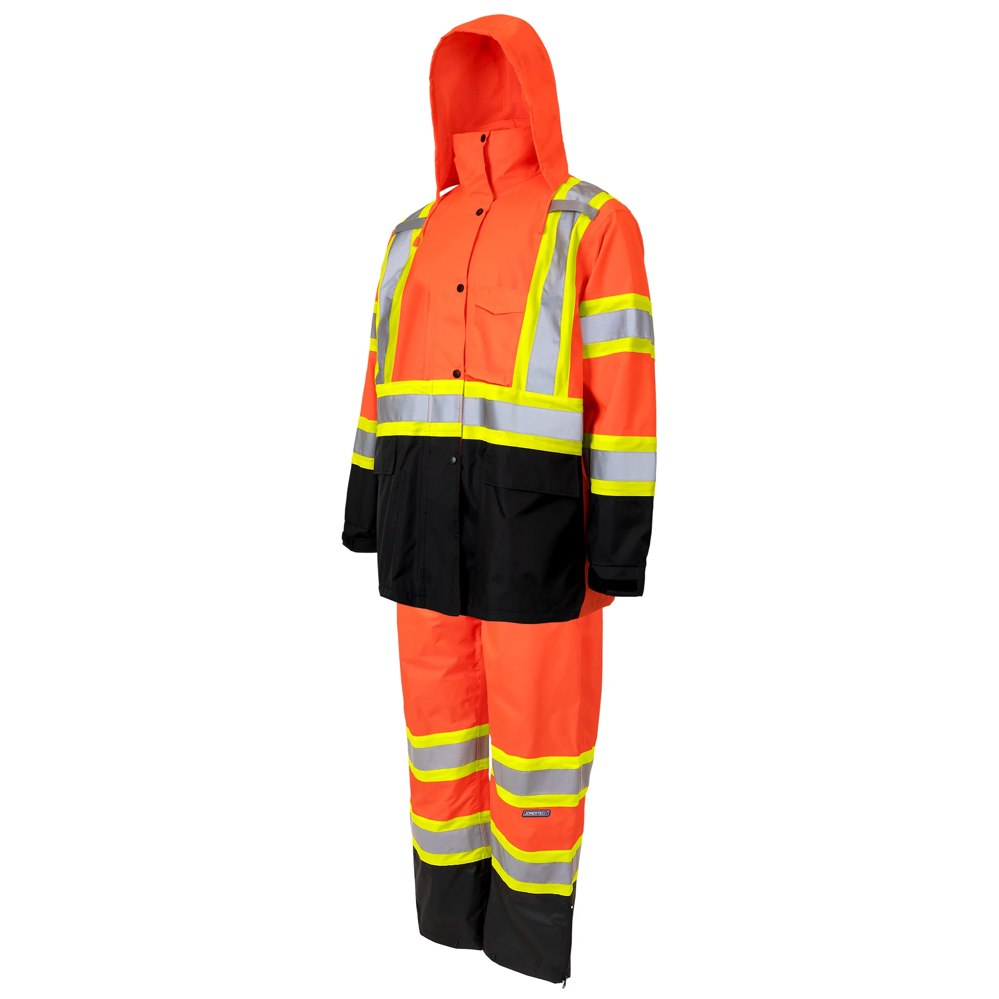 Hi-Vis Two Tone Rain Set with X Reflective Strips On Back - Image 3