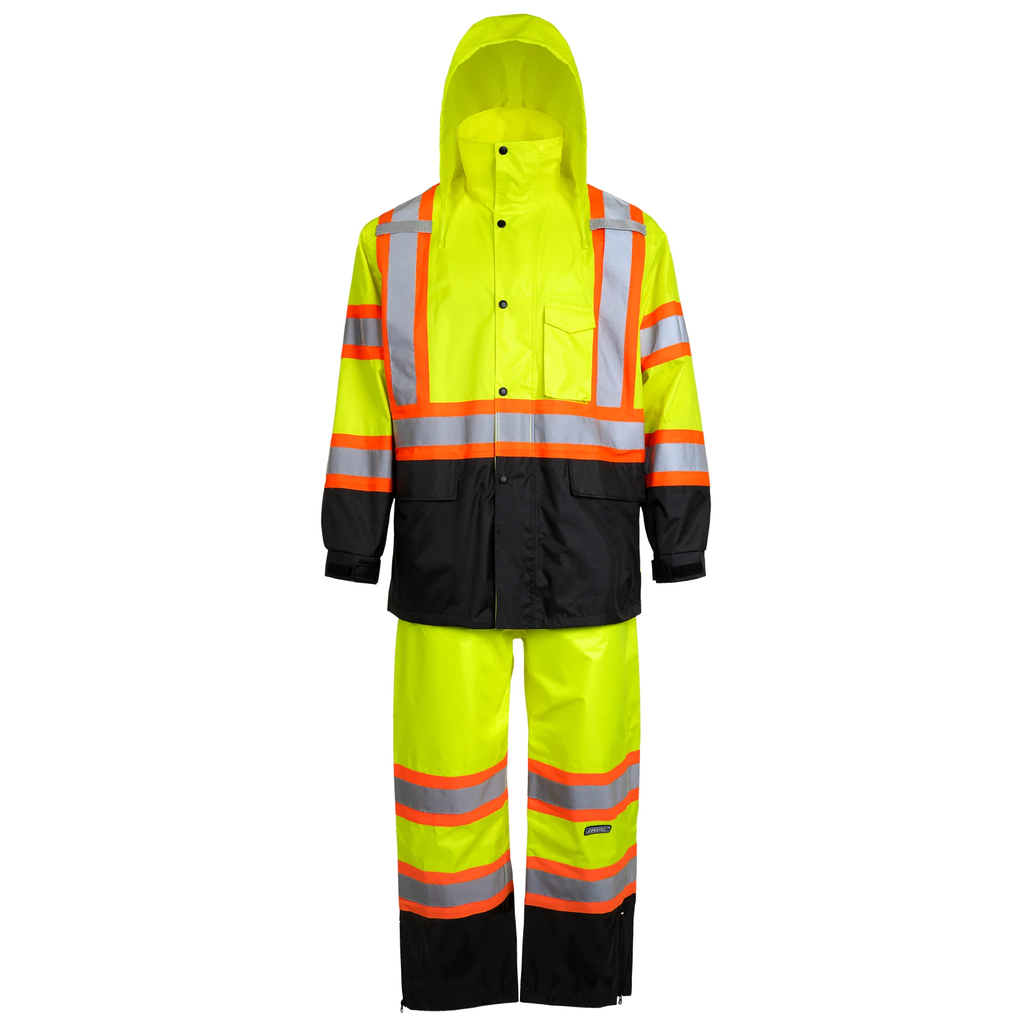Hi-Vis Two Tone Rain Set with X Reflective Strips On Back - Image 8