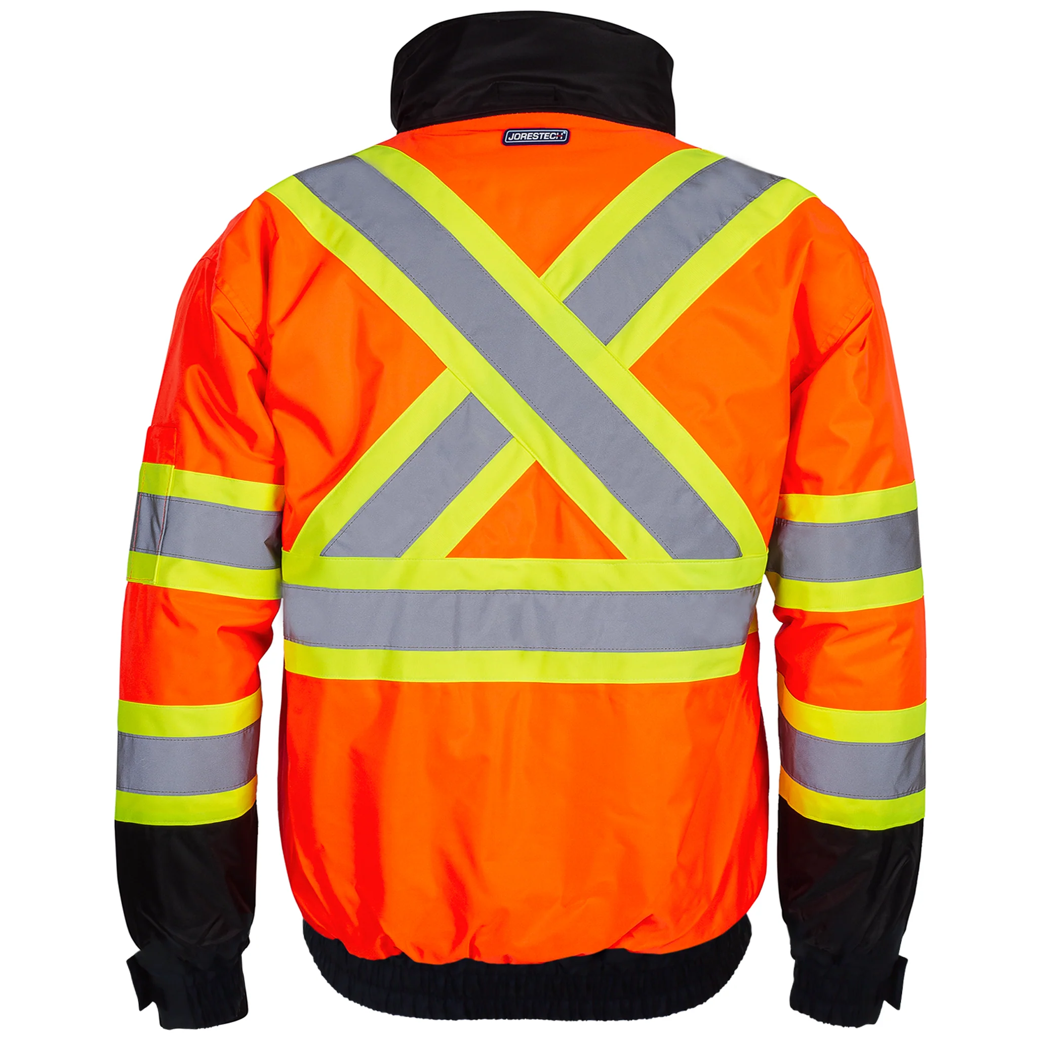 Hi-Vis X-Back Two-Tone Safety Bomber Jacket with Reflective Stripes - Image 15