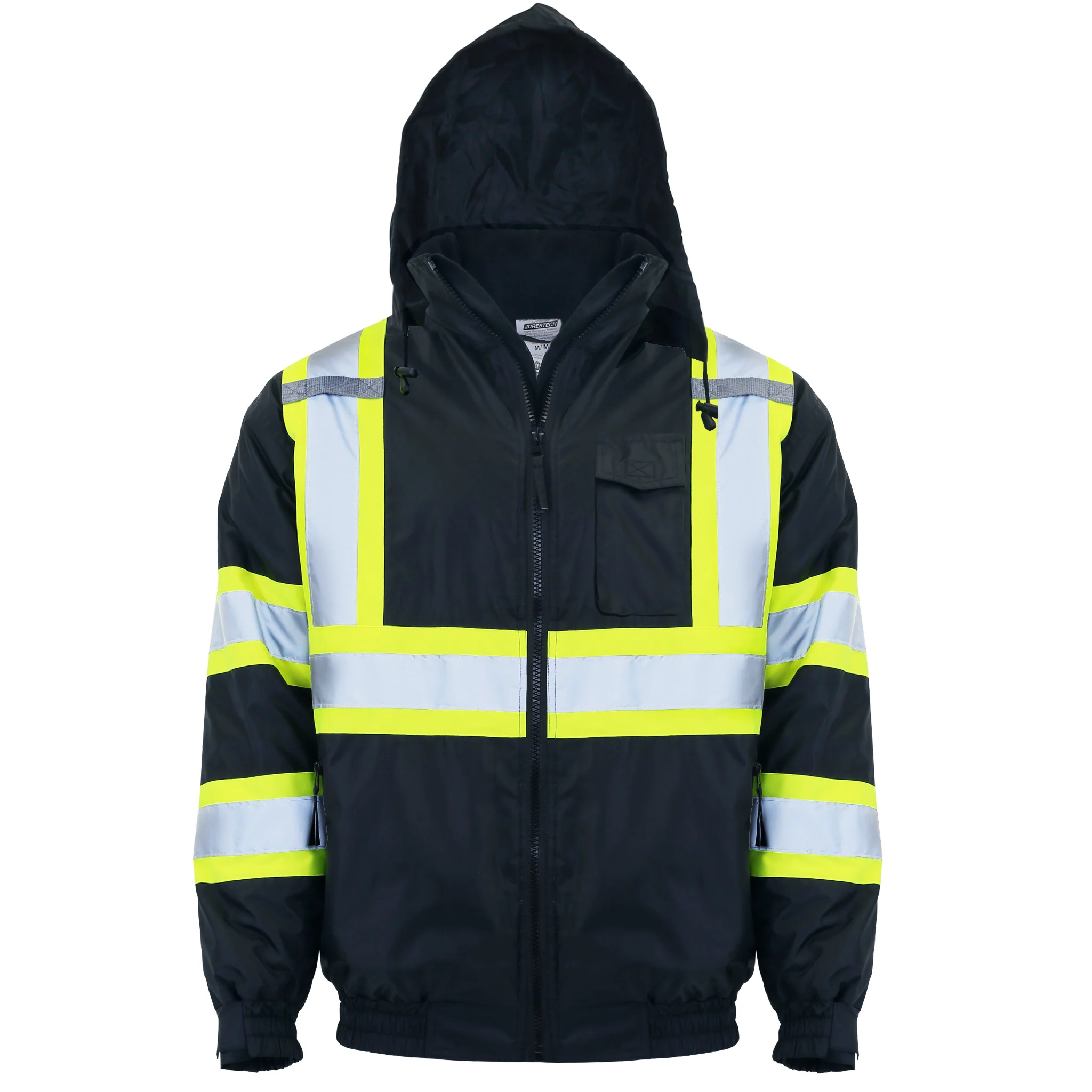 Hi-Vis X-Back Two-Tone Safety Bomber Jacket with Reflective Stripes - Image 18