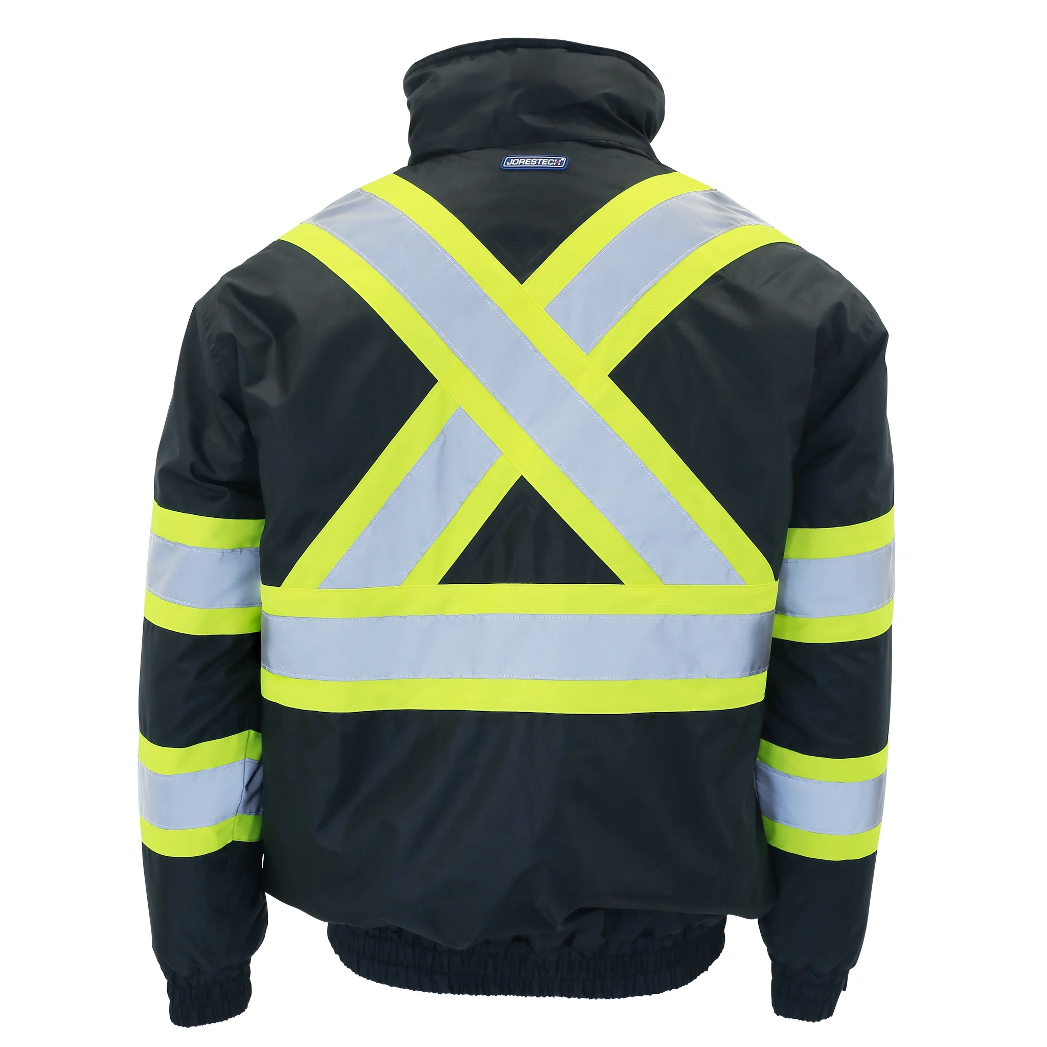 Hi-Vis X-Back Two-Tone Safety Bomber Jacket with Reflective Stripes - Image 19