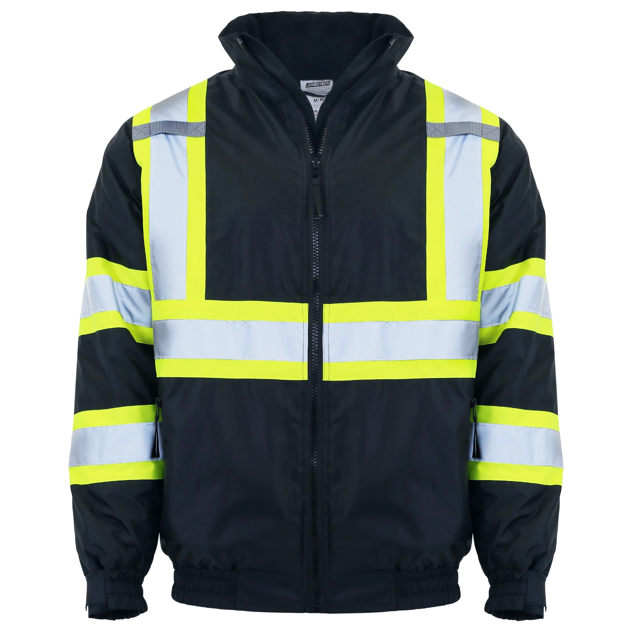 Hi-Vis X-Back Two-Tone Safety Bomber Jacket with Reflective Stripes - Image 20